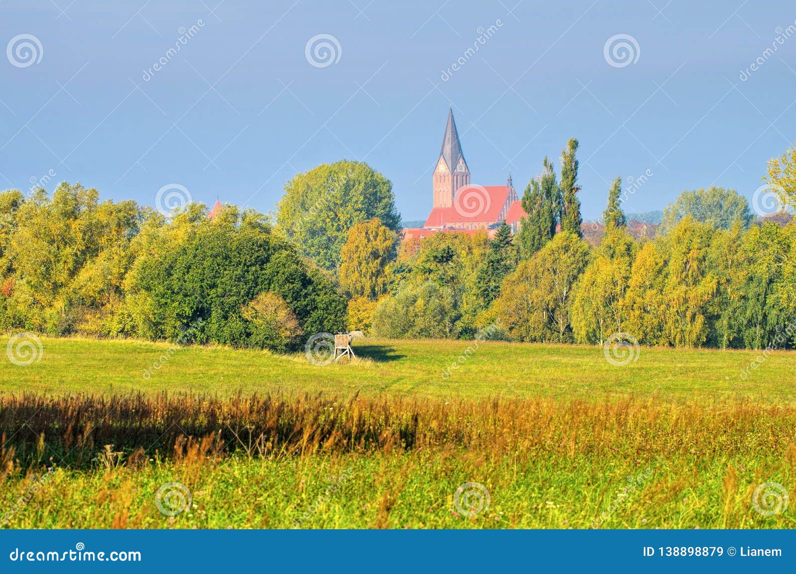 barth landscape and church, an old town in germany