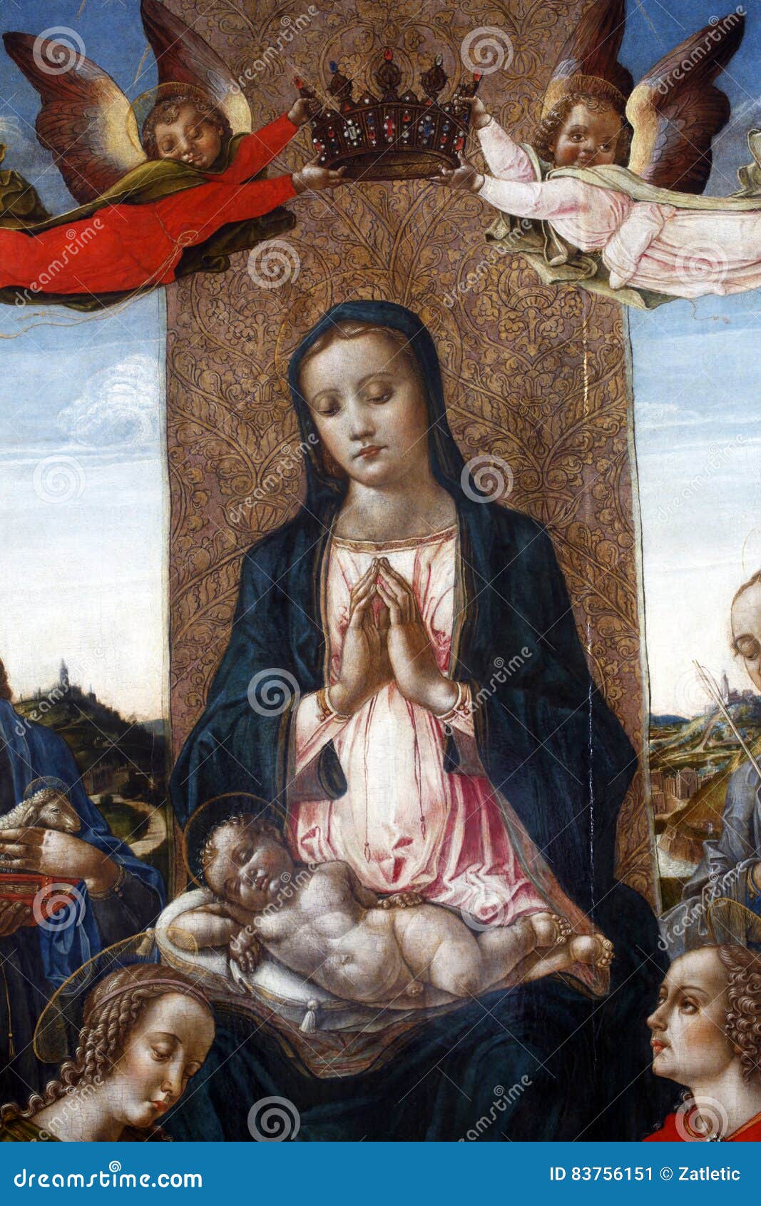 Bartolomeo Vivarini: Madonna And Child On The Throne Crowned By Two