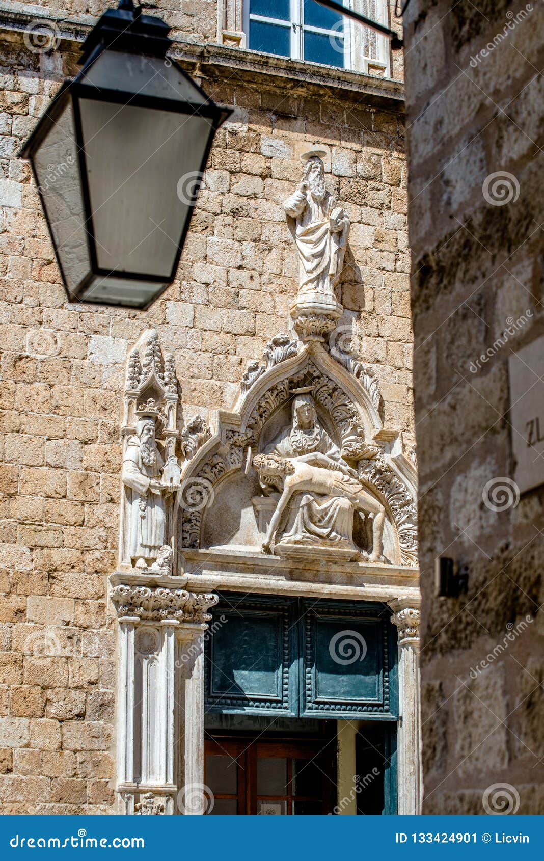 Bas-relief on an Ancient Catholic Church Stock Image - Image of antique ...