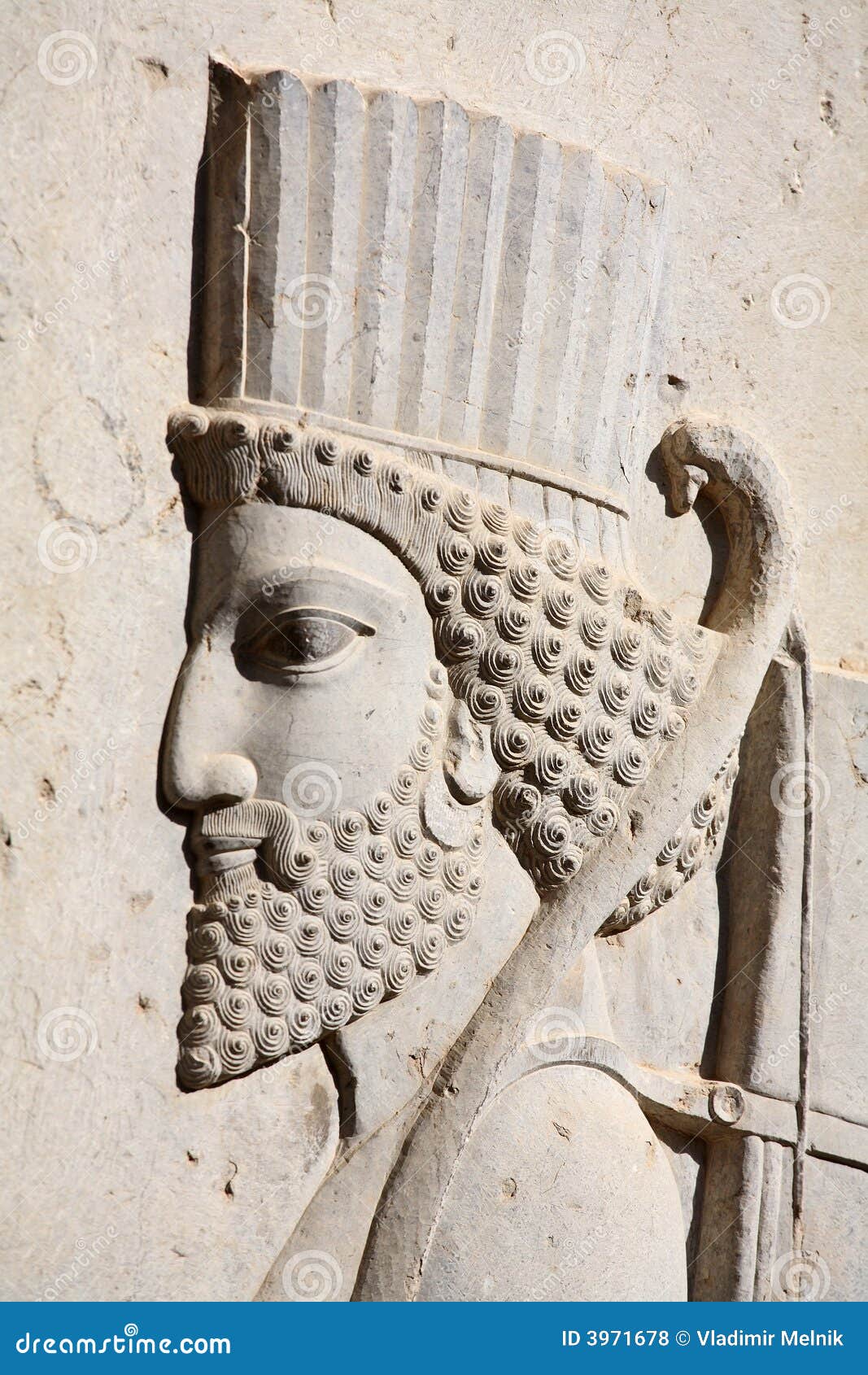 bas-relief of persian soldier from persepolis, ira