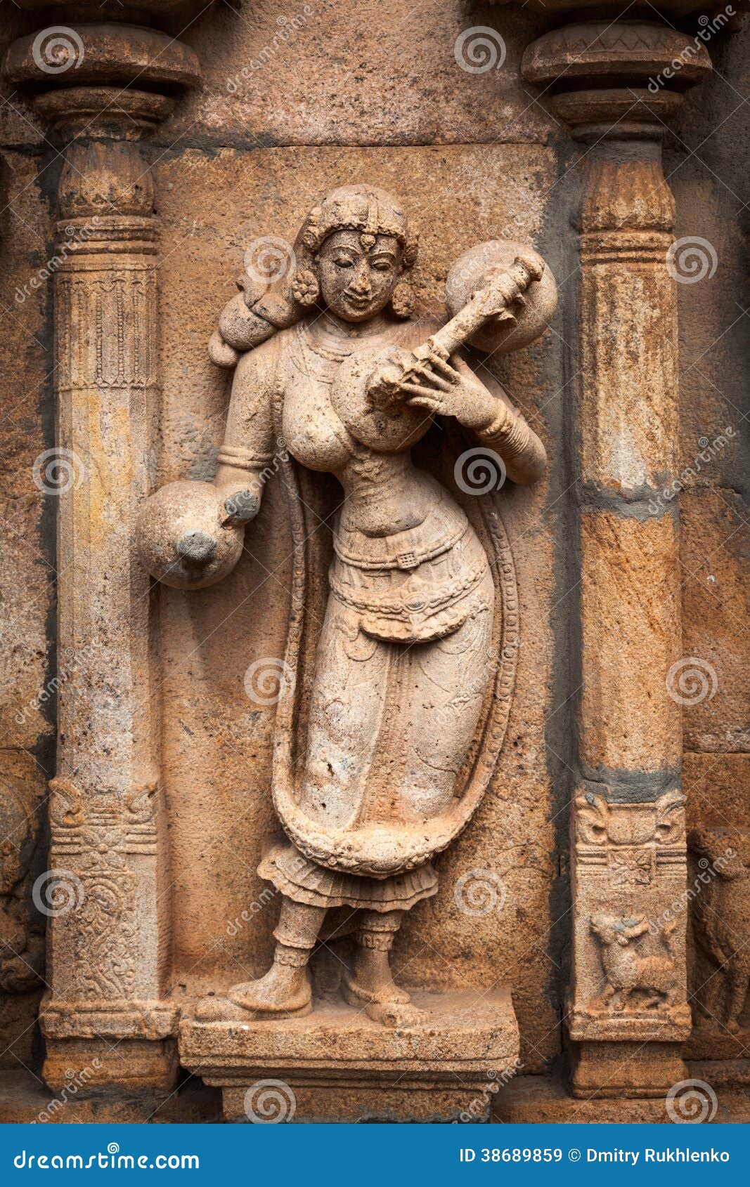 bas reliefes in hindu temple. tamil nadu, india