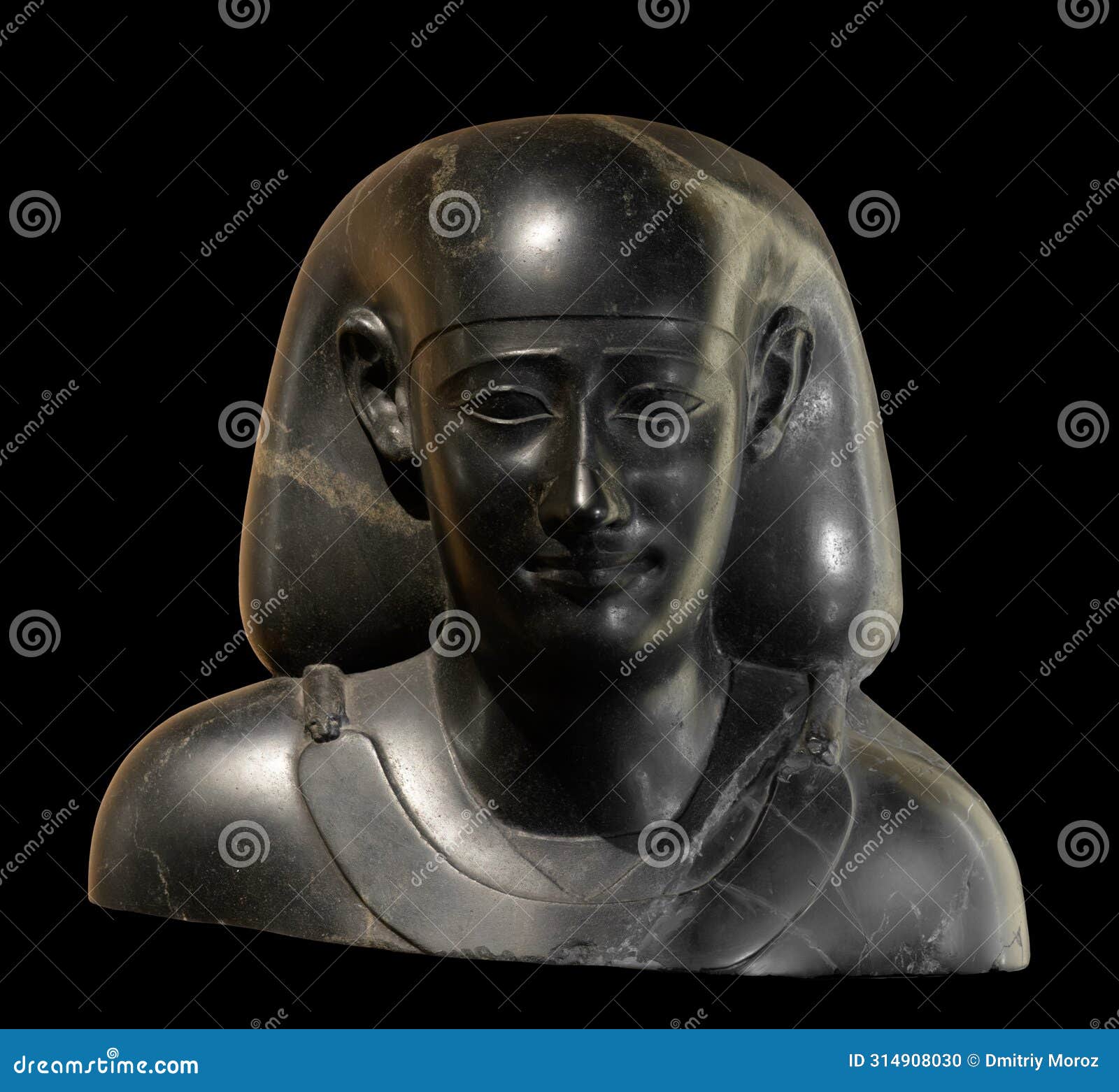 basalt bust of a prince. ancient egypt