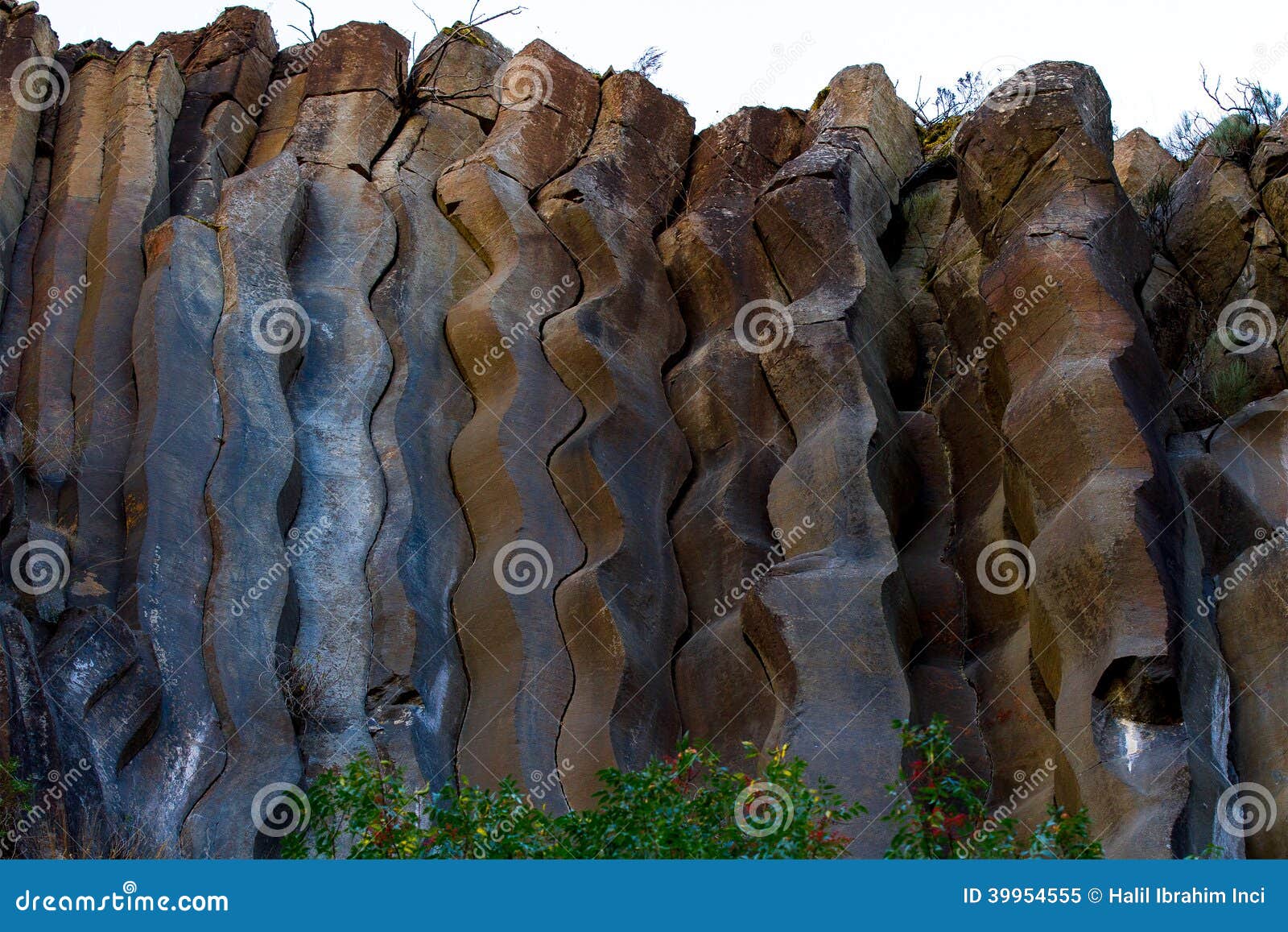 basalt columns curvy detail