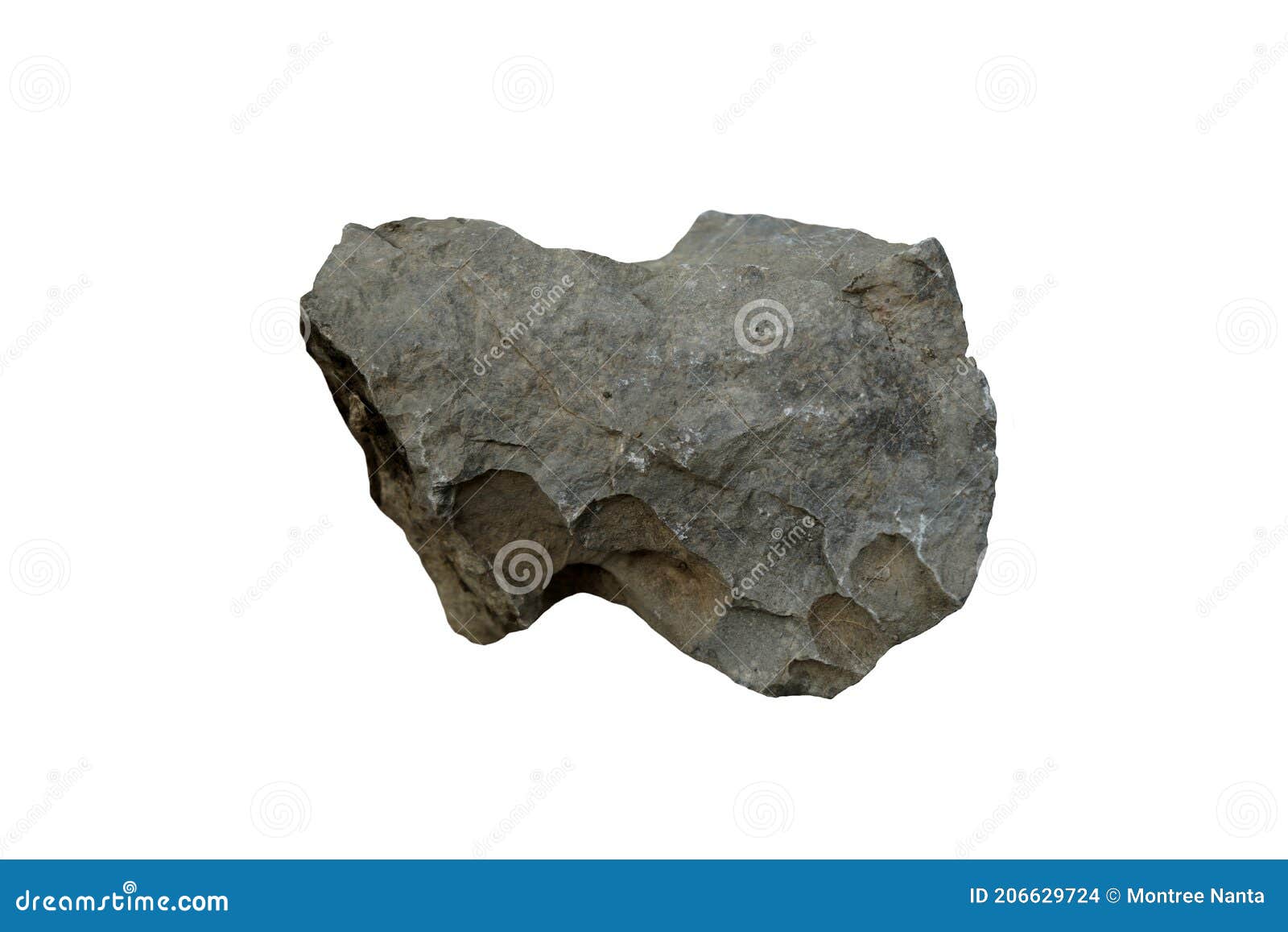 basalt rock  on white background.