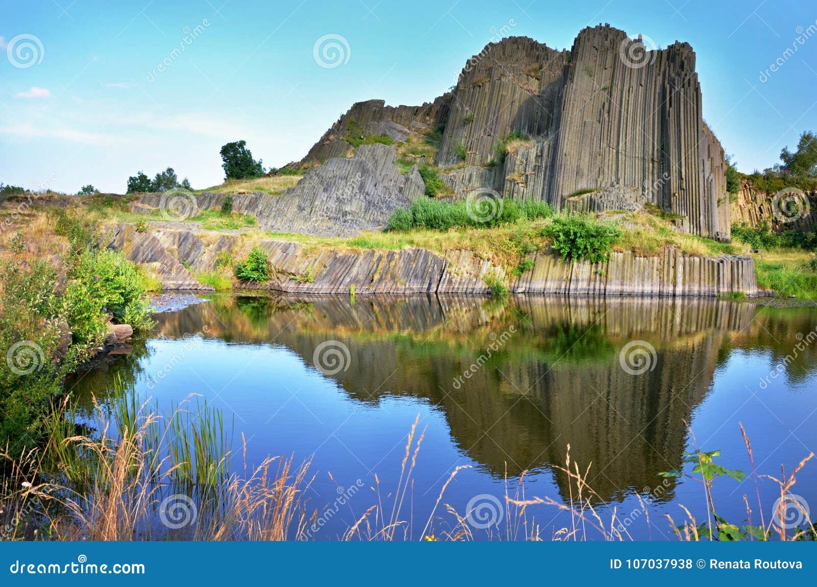 basalt rocks named organ, czech republic