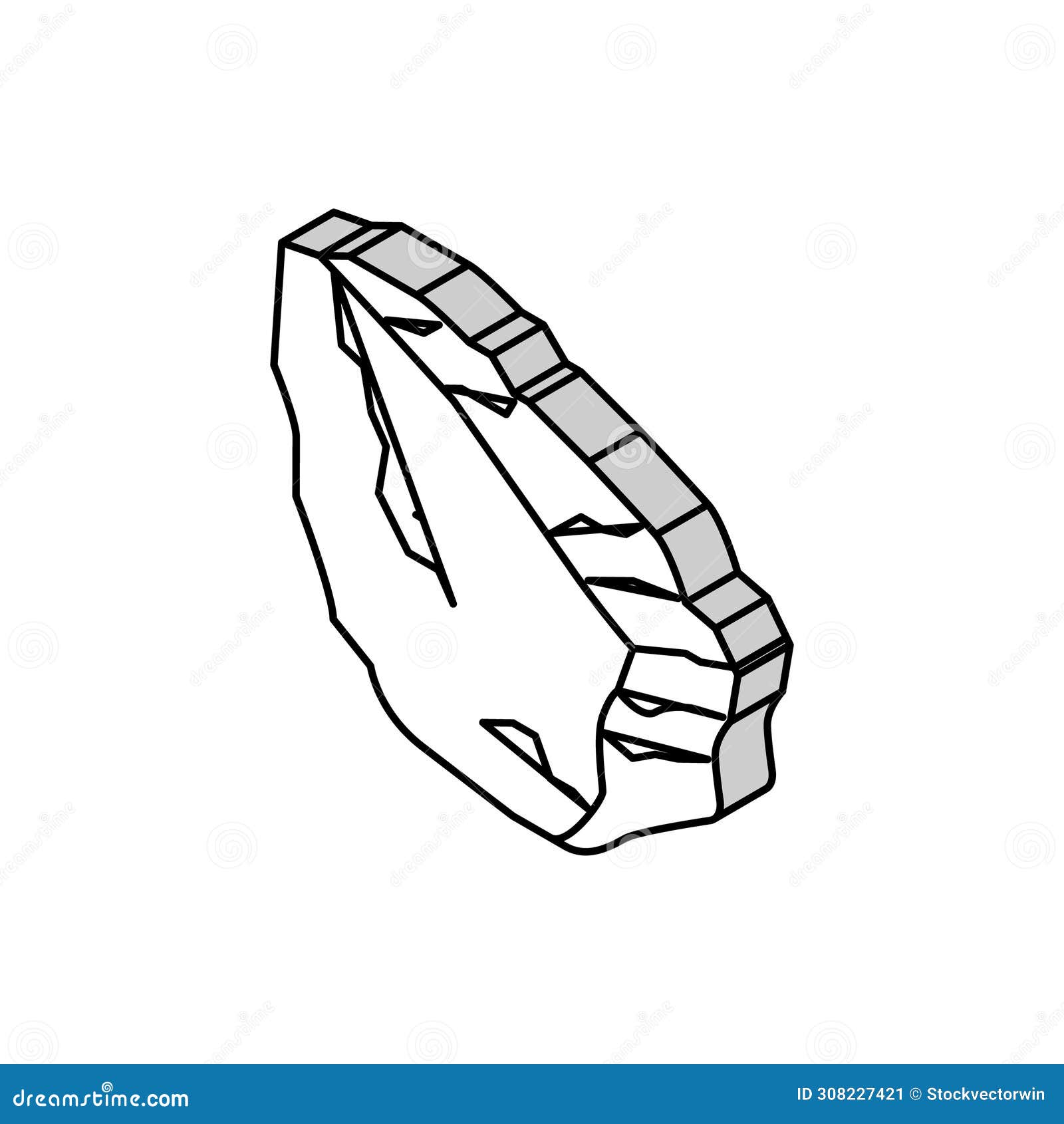 basalt stone rock isometric icon  