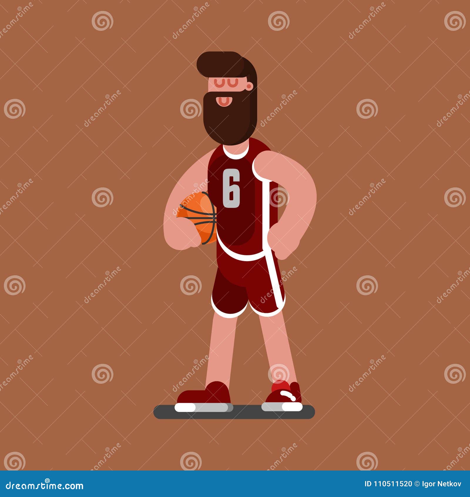 bascketball player standing with ball