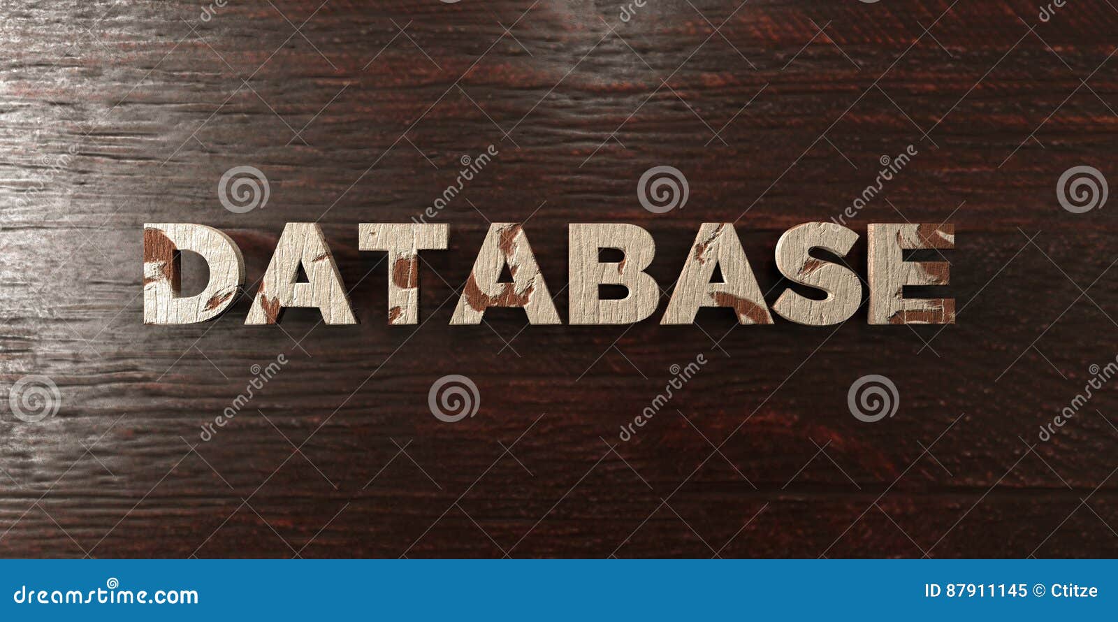 Base De Donnees Titre En Bois Sale Sur L Erable Image Courante Gratuite De Redevance Rendue Par 3d Illustration Stock Illustration Du Raye Titre