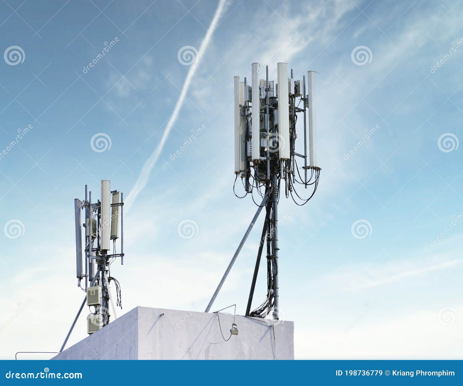 Base Station or Base Transceiver Station. Wireless Communication Antenna  Stock Image - Image of network, mobile: 198736779