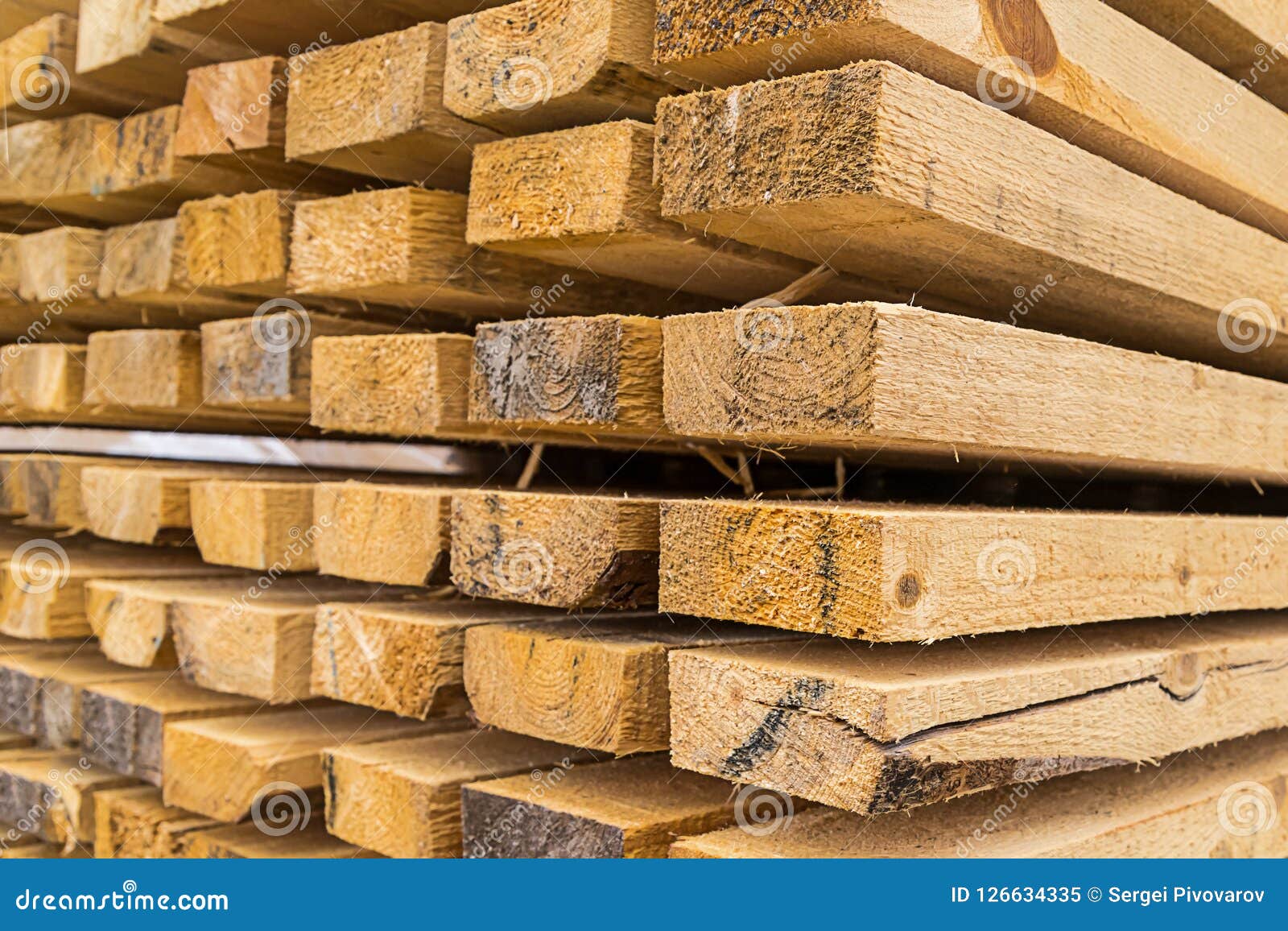 Base Wooden Long Boards High Stack Building Materials Background