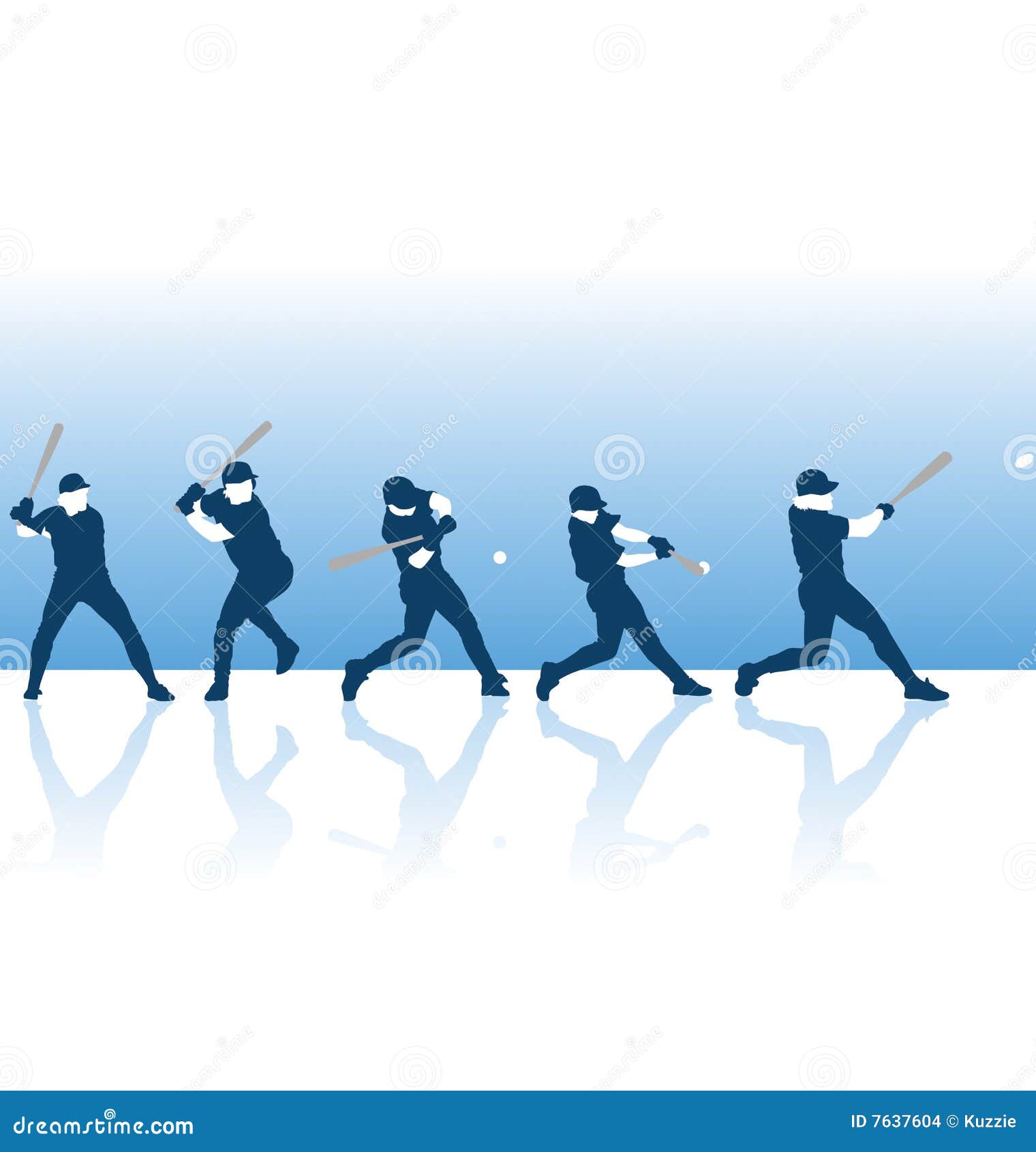Basebal Swing. Sequential vector image of baseball player swinging his bat