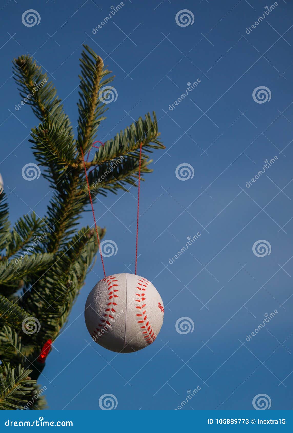 A Baseball As Christmas Ornament Stock Image Image of holiday