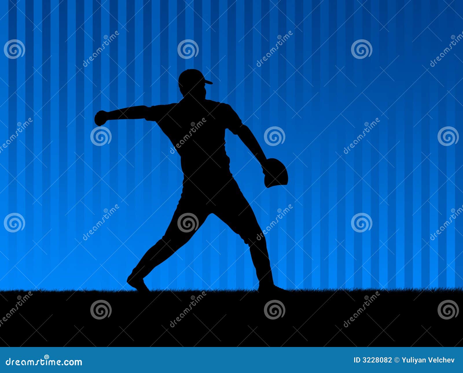 Baseball background blue stock illustration. Illustration of background
