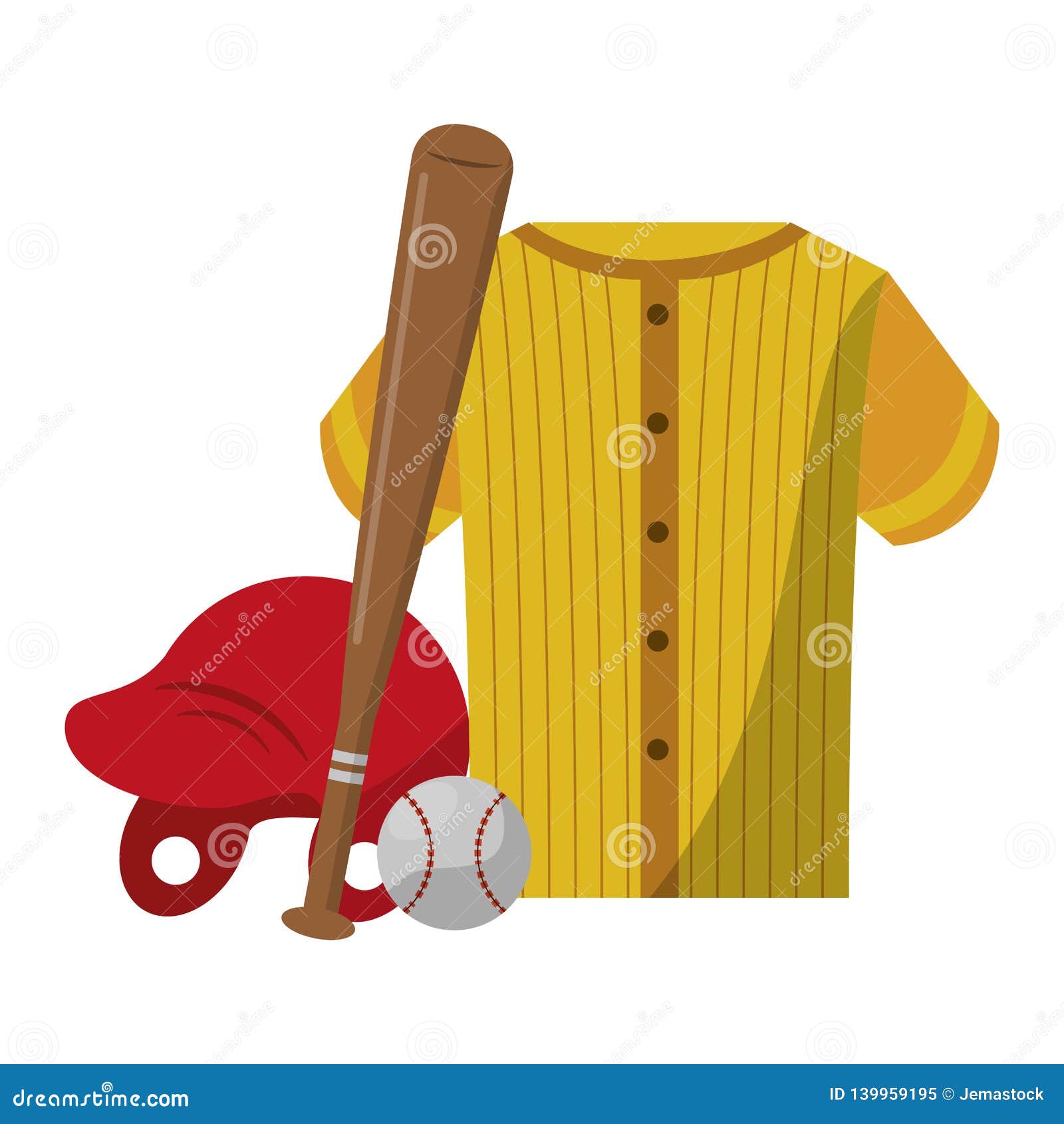 Baseball ball bat and hat stock vector. Illustration of discipline