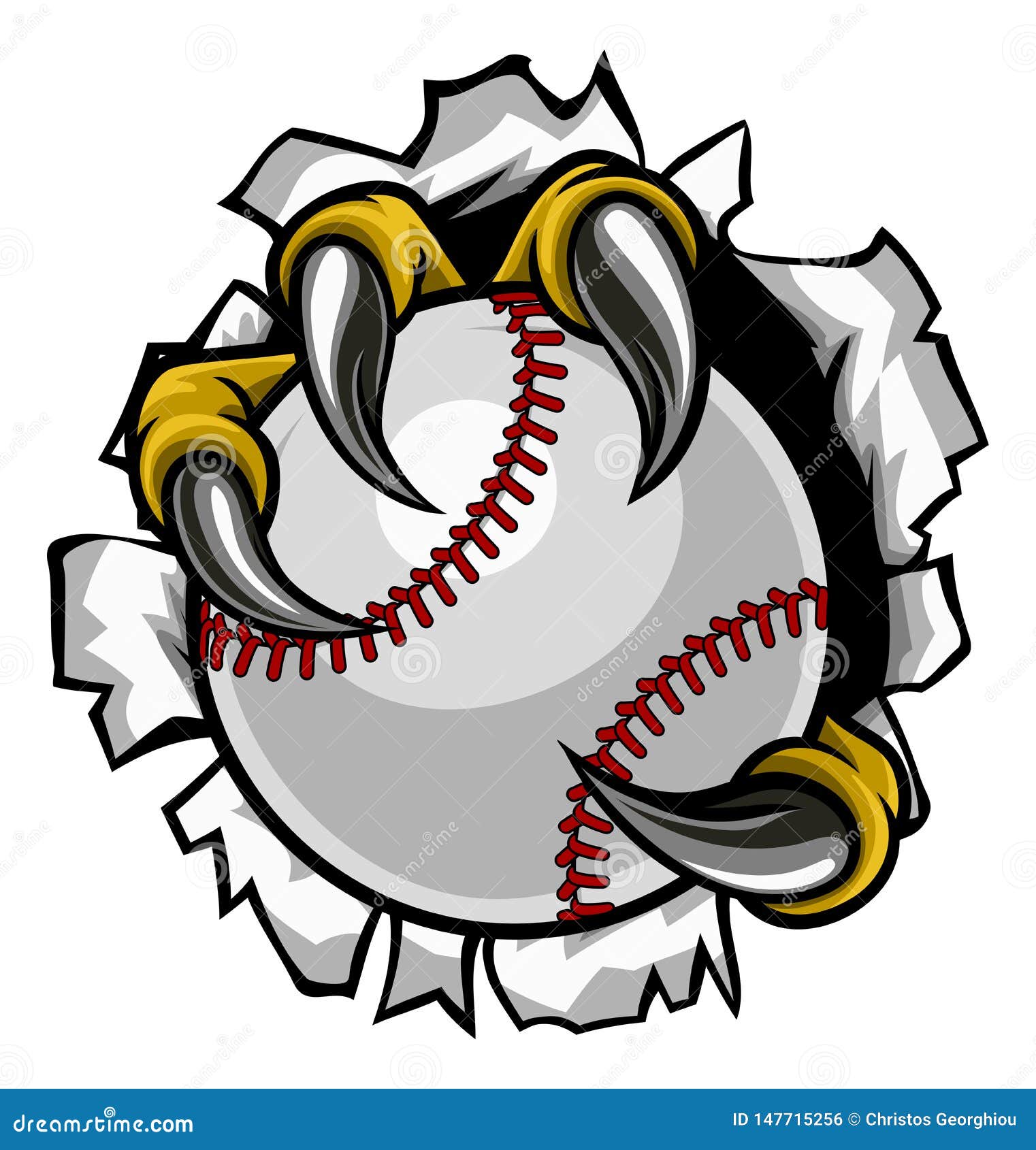 baseball ball eagle claw talons ripping background