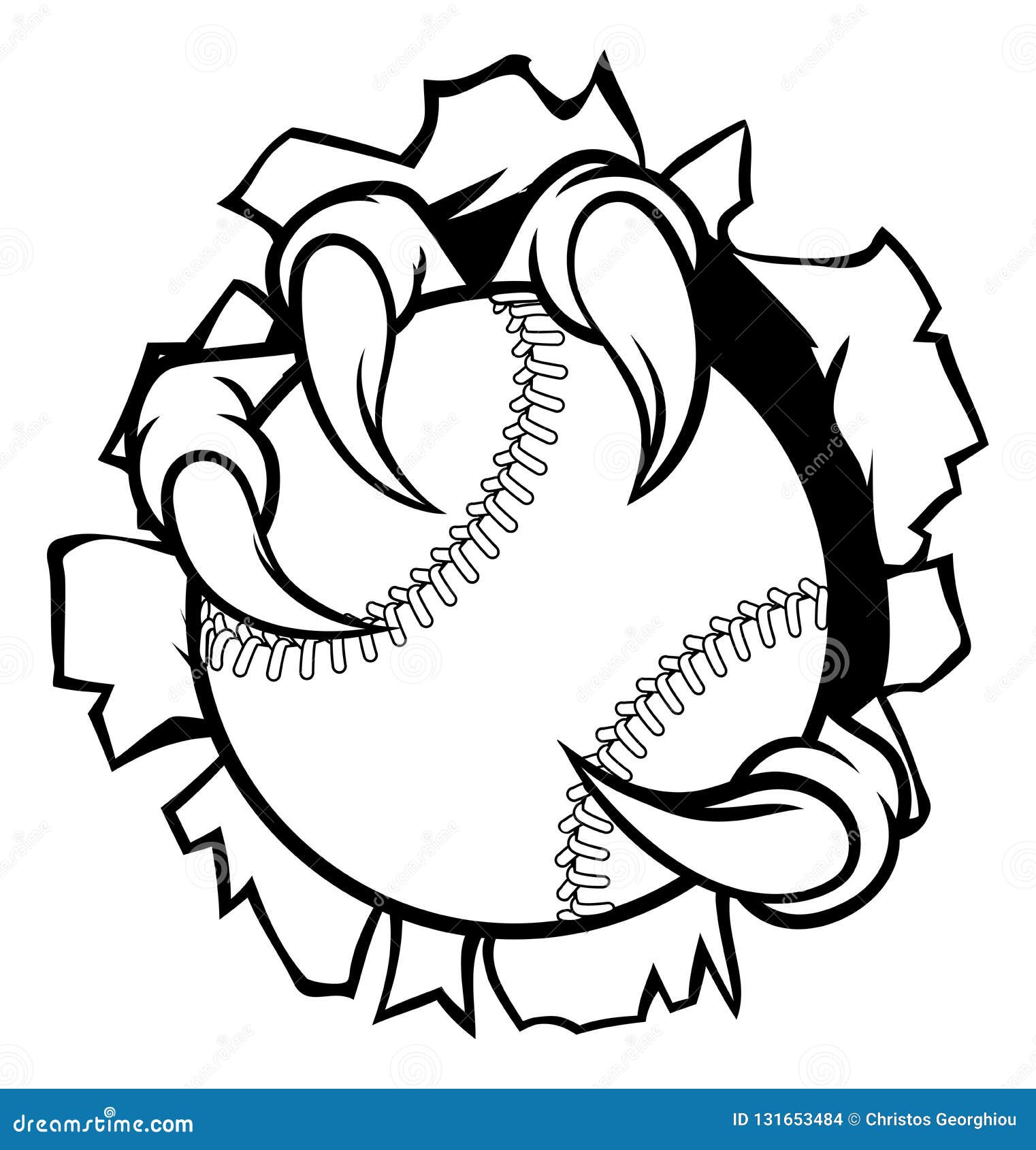 baseball ball eagle claw talons tearing background