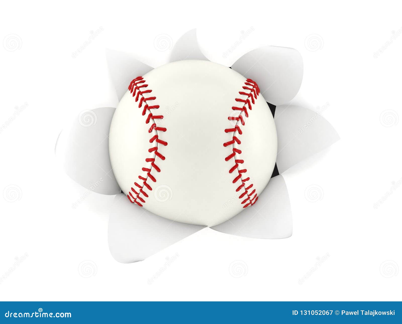 Baseball Ball Inside Hole from Torn Paper Stock Illustration Illustration of texture, ball