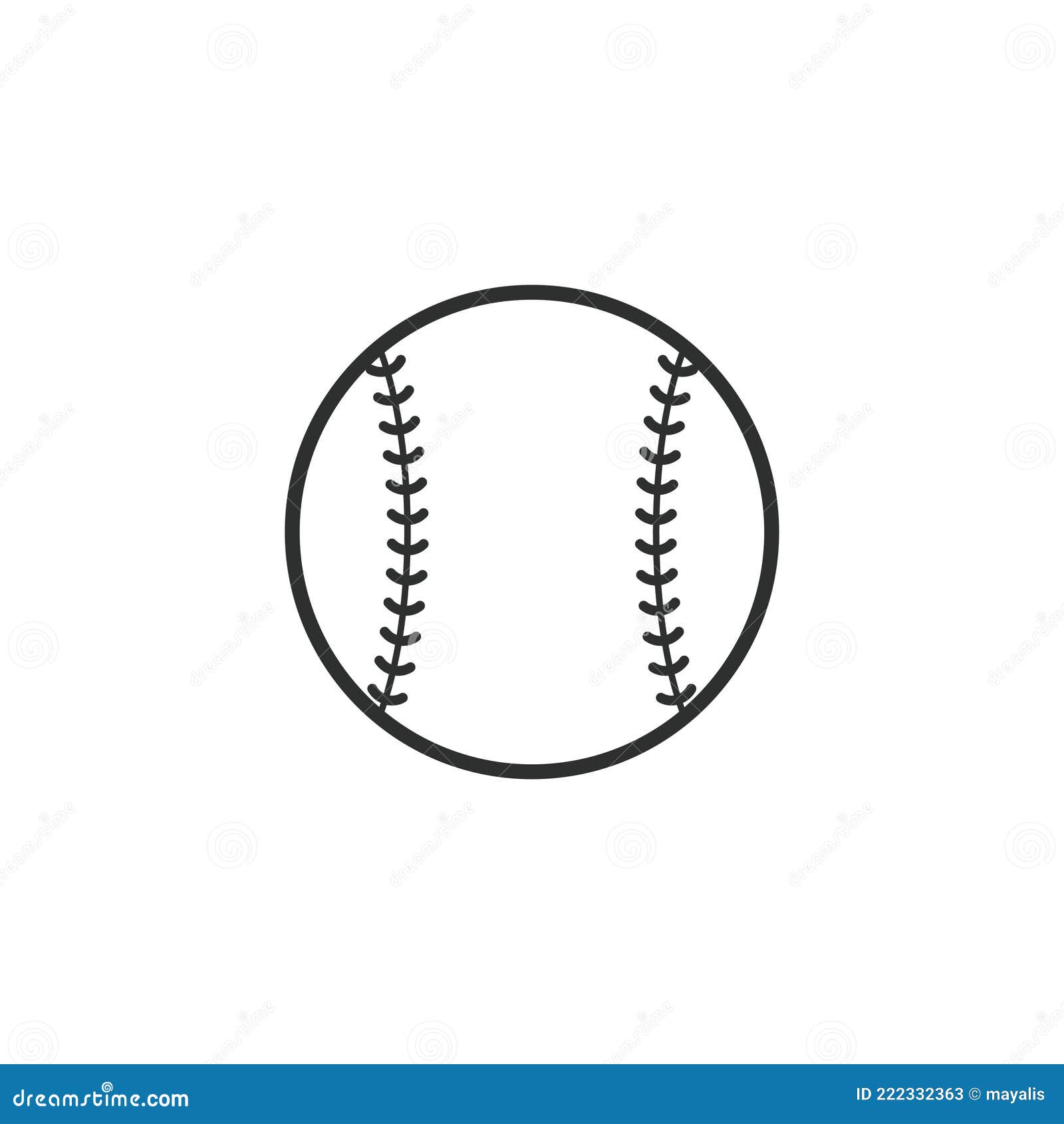 Baseball Ball Simple Outline Icon Stock Vector Illustration of base