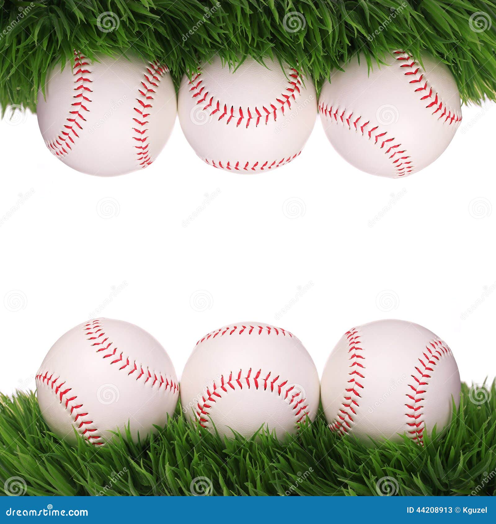 Baseball. Balls on Green Grass Isolated Stock Image Image of baseball