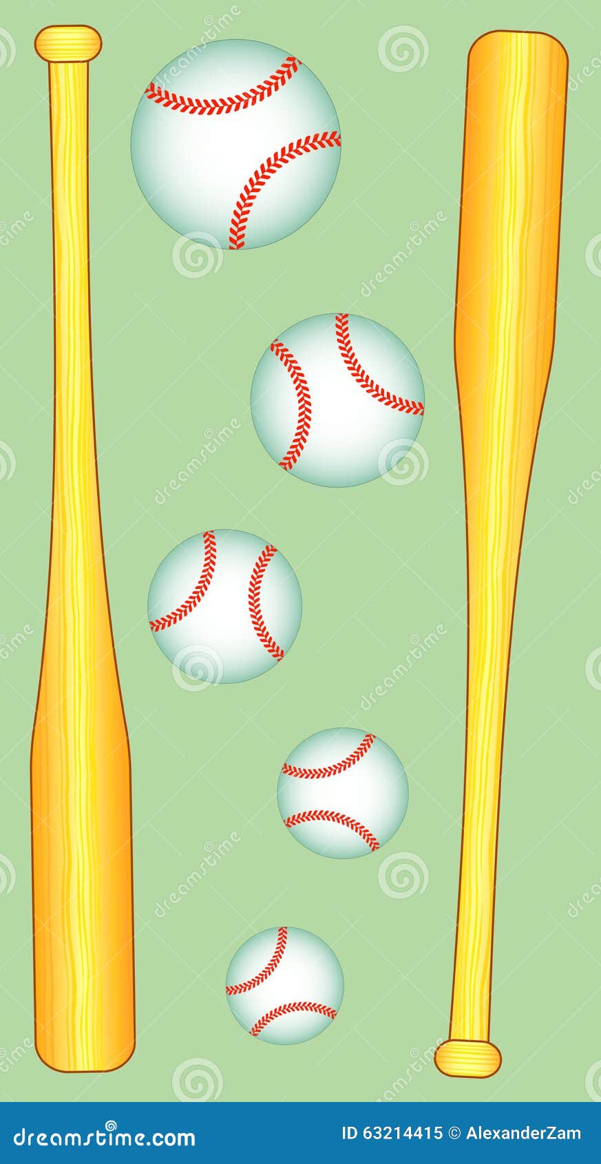 Baseball bat and ball stock vector. Illustration of object 63214415