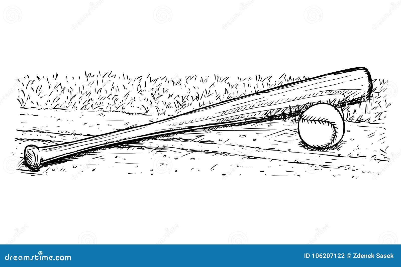 Baseball bat ball sport image sketch Royalty Free Vector-saigonsouth.com.vn