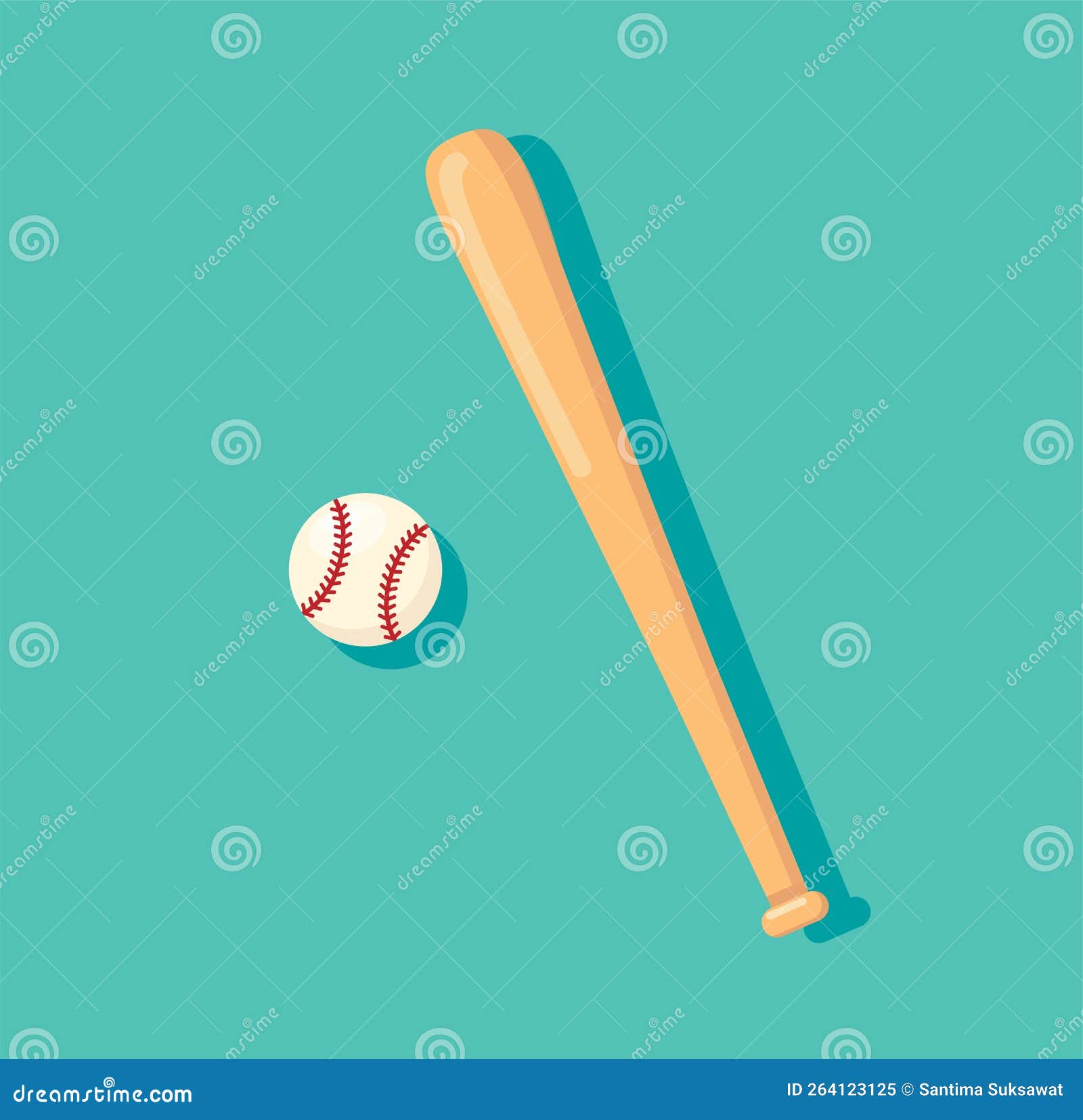 Baseball Bat and Ball Vector Illustration Stock Vector Illustration