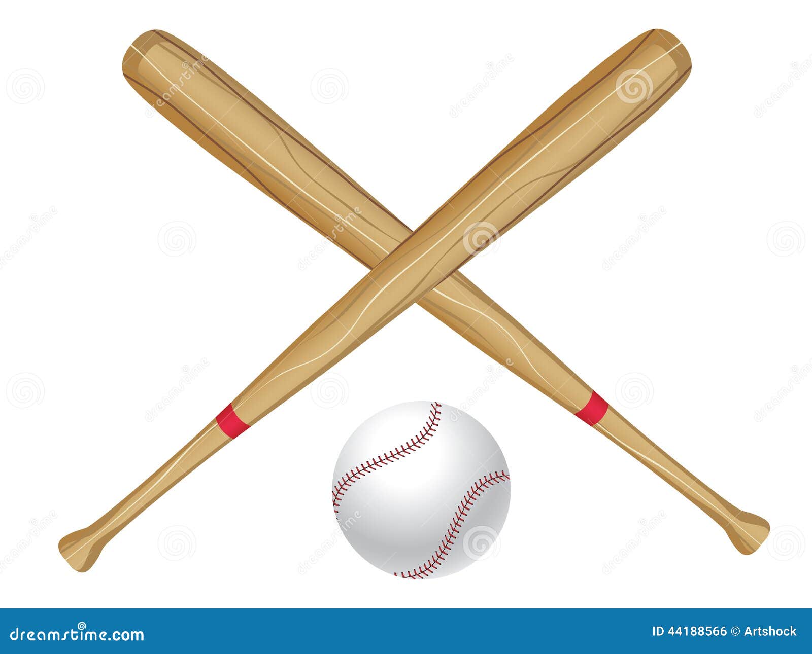 Baseball Bat and Ball stock vector. Illustration of recreational 44188566