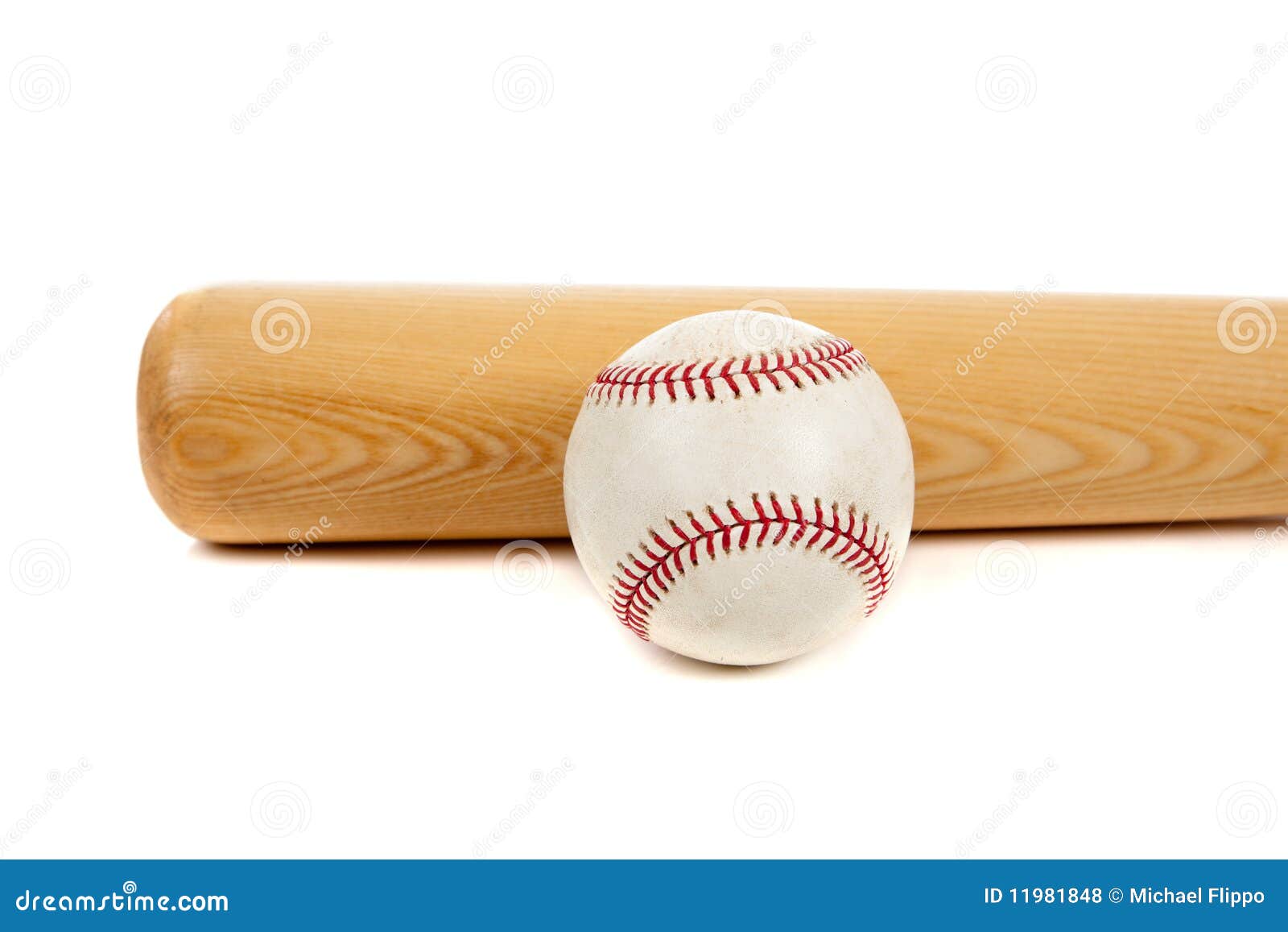 Baseball and bat on white stock photo. Image of game 11981848