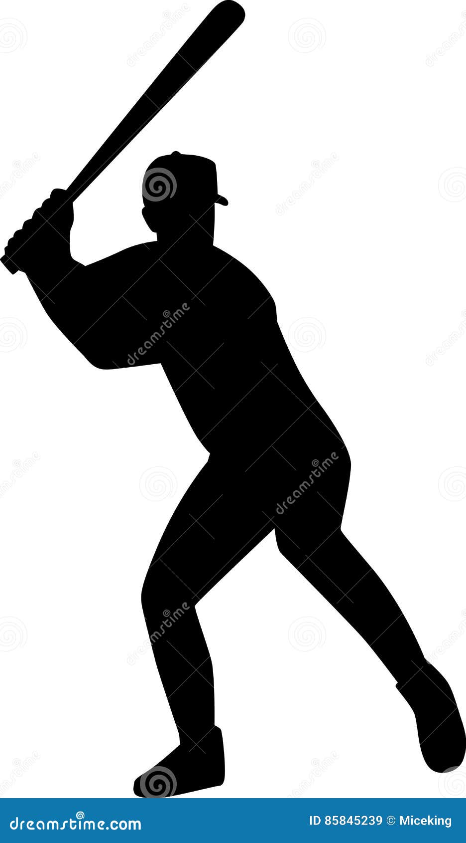 Baseball Batter Silhouette stock vector. Illustration of batter - 85845239