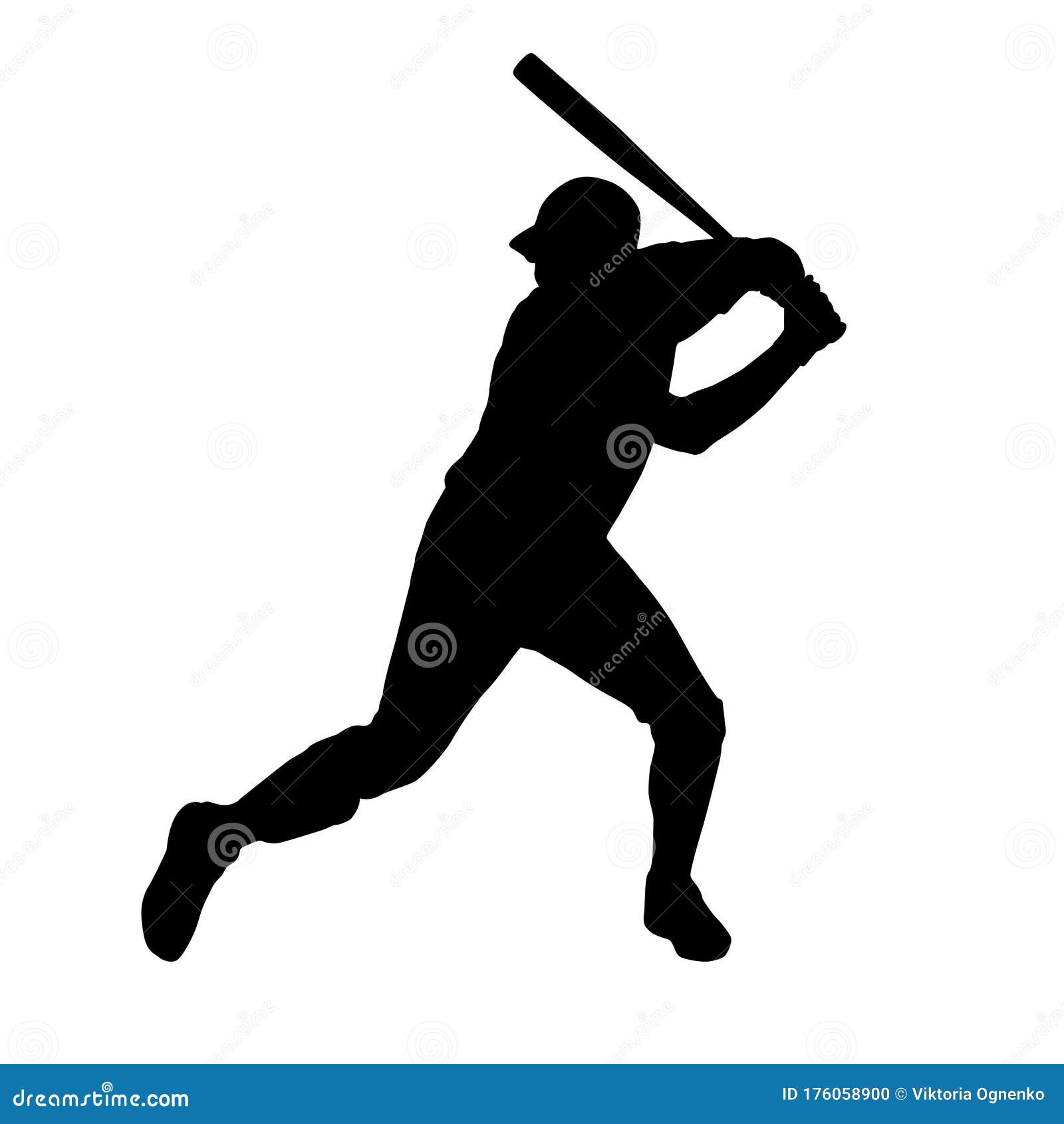 Baseball Batter silhouette stock photo. Illustration of wave - 176058900