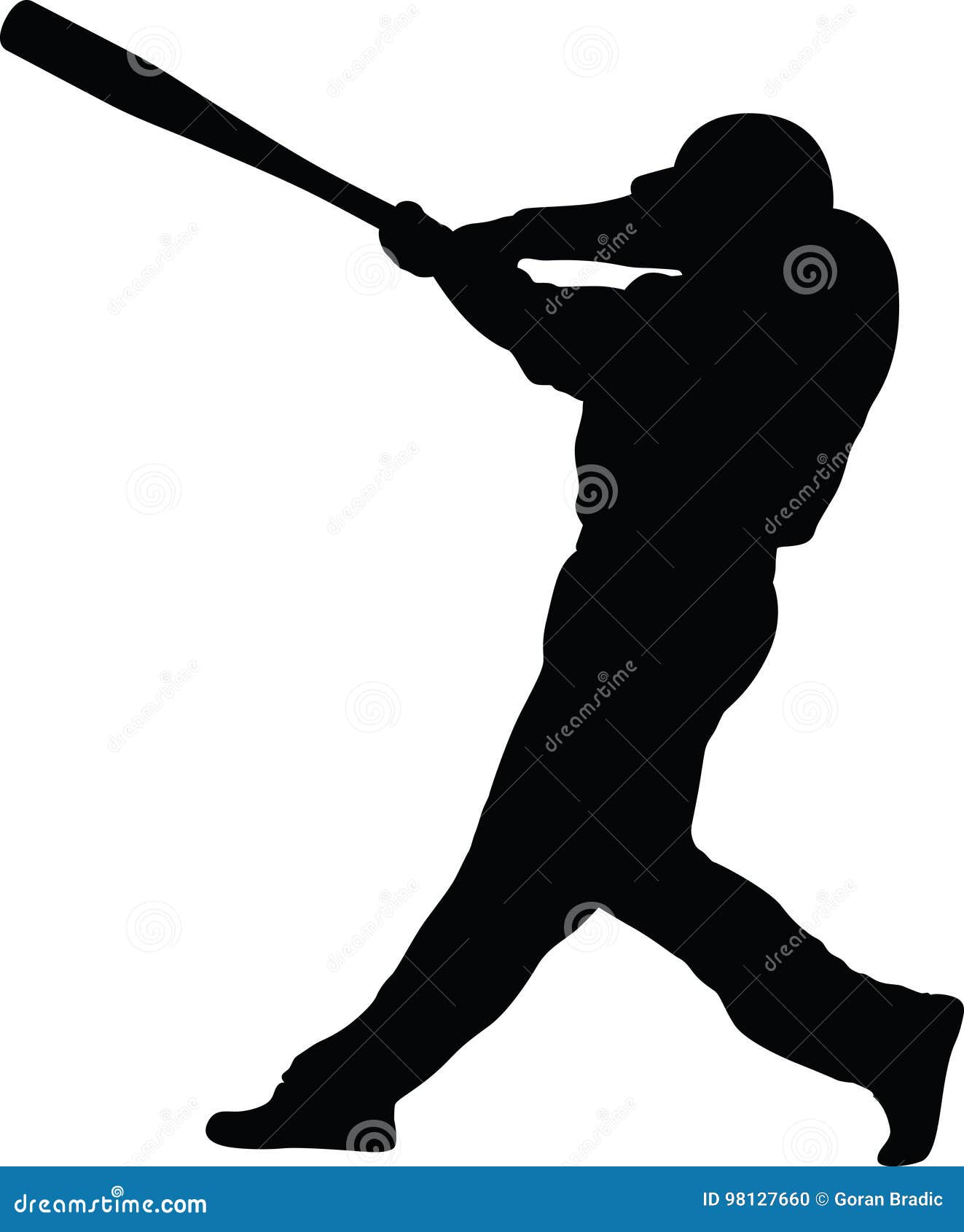 Baseball batter silhouette stock vector. Illustration of people - 98127660