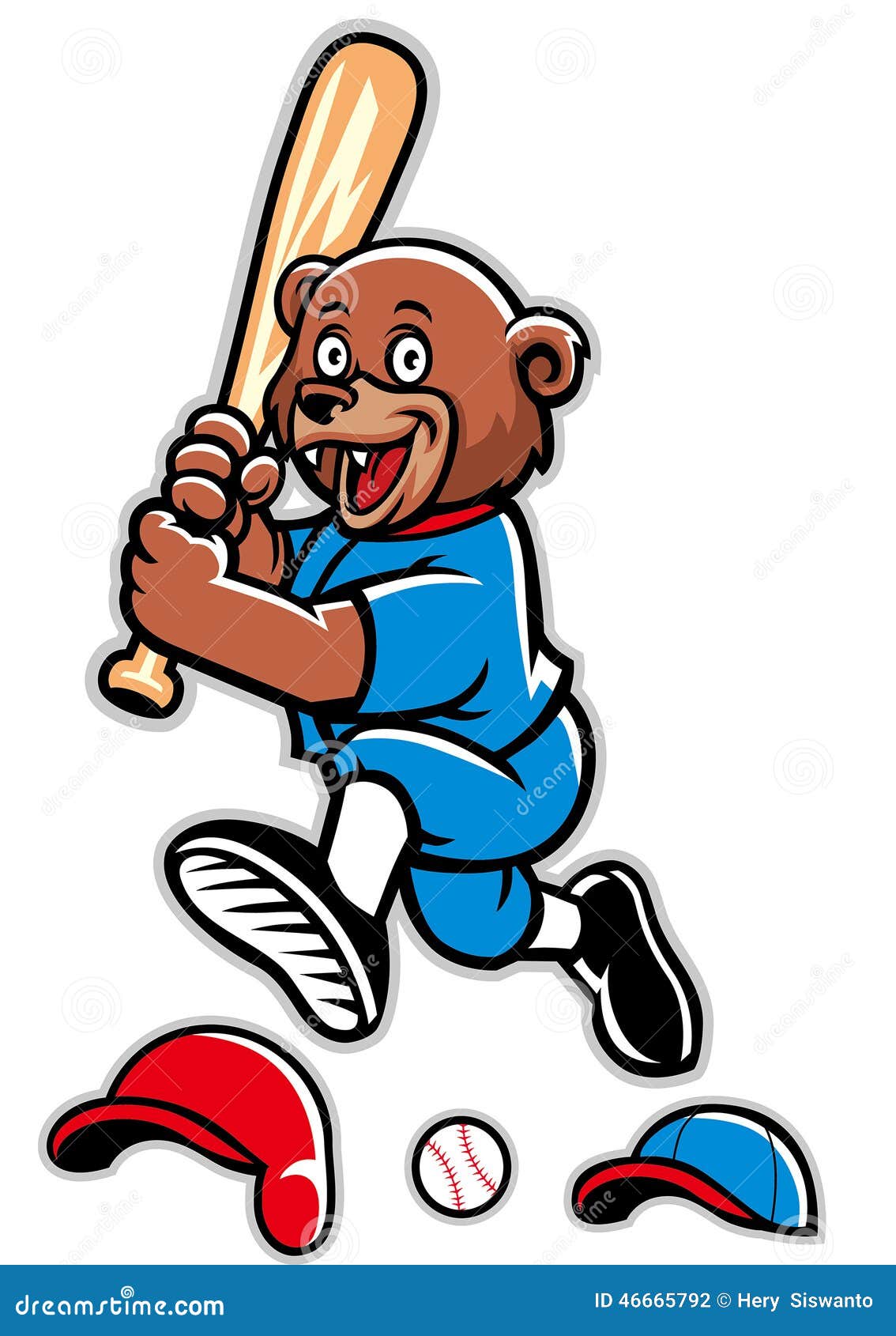 Baseball bear mascot stock vector. Illustration of cartoon 46665792