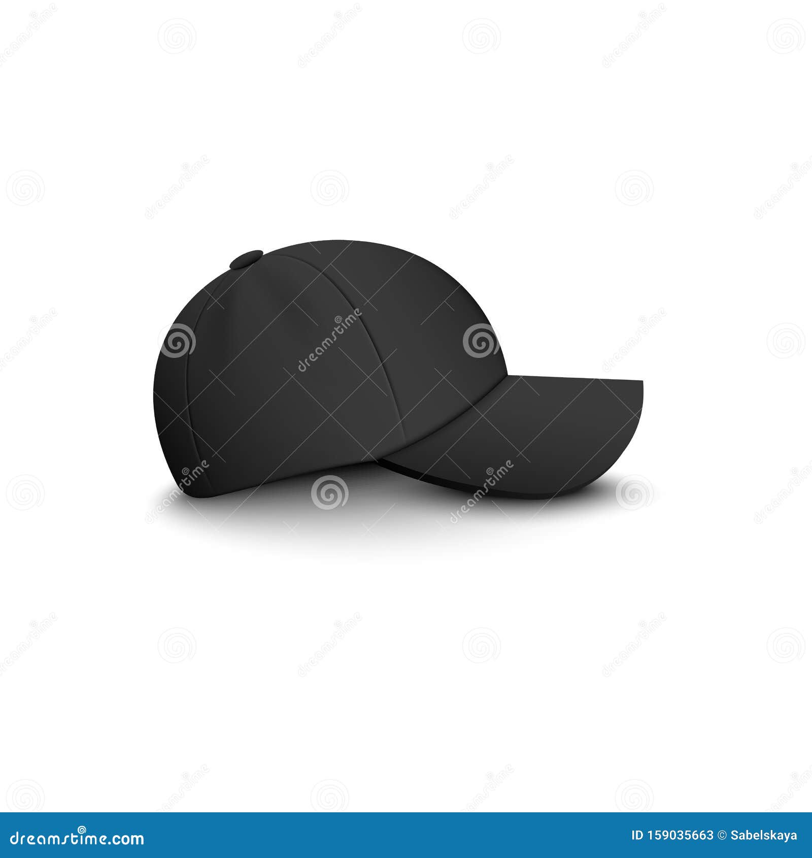 Download Baseball Black Blank Cap Side View 3d Vector Mockup ...