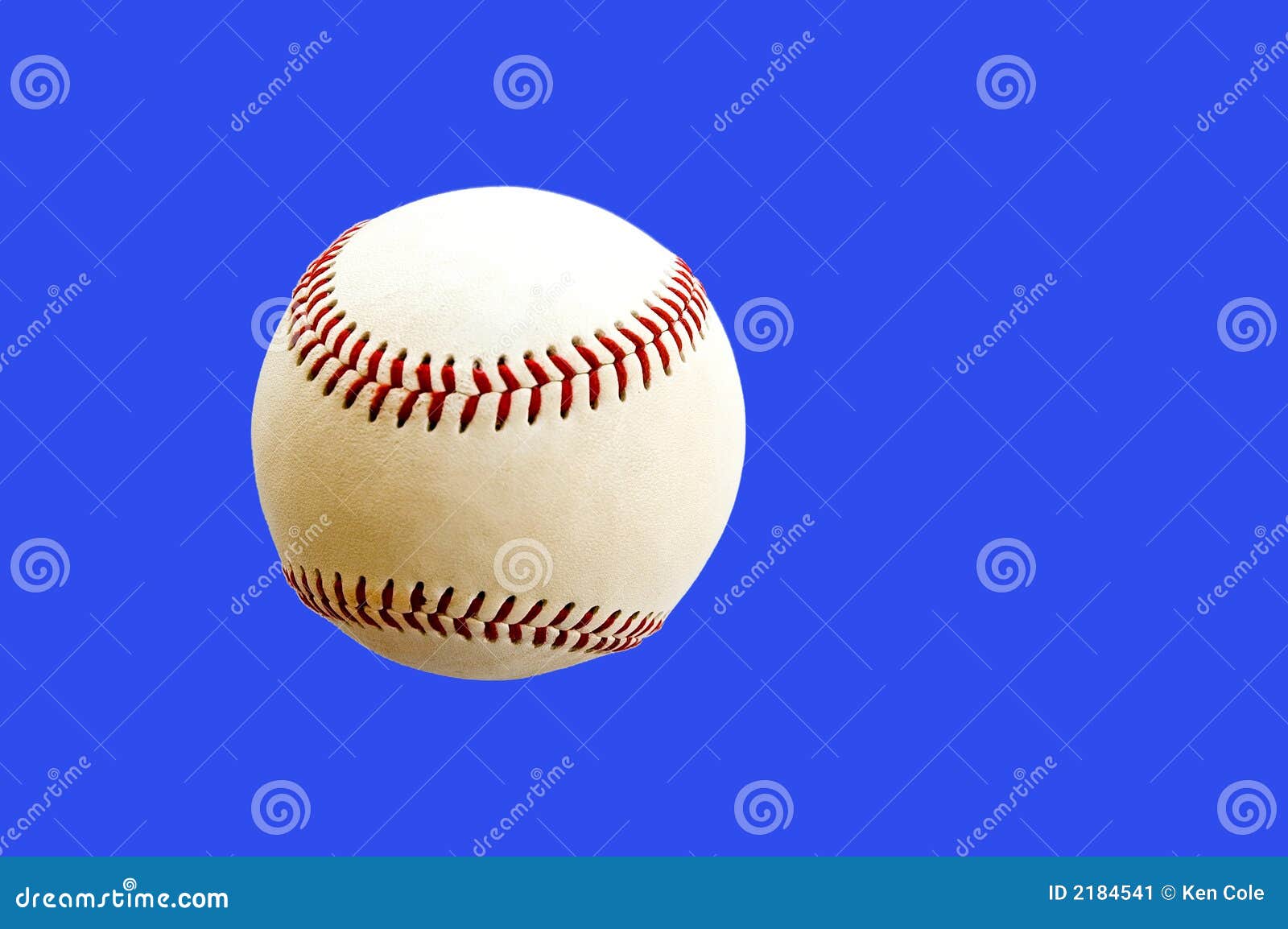 Baseball on Blue Background Stock Image Image of stitching, official