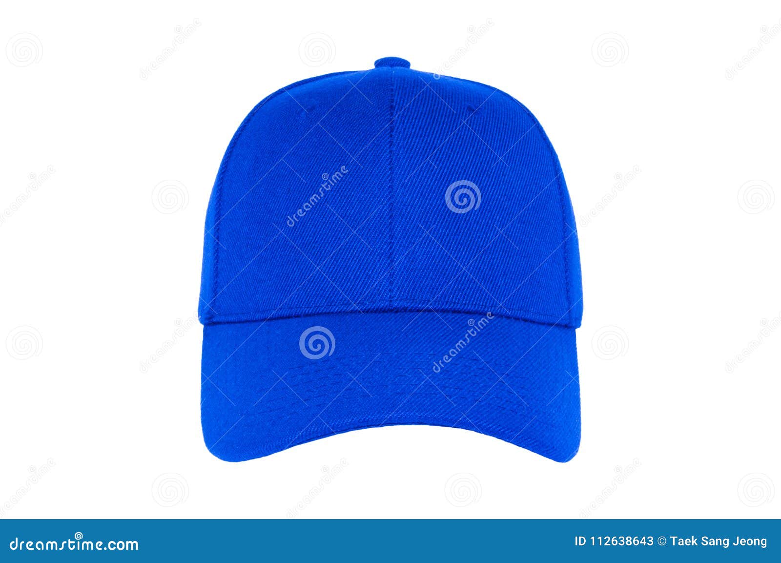 Baseball Cap Color Blue Close-up of Front View Stock Image - Image of ...