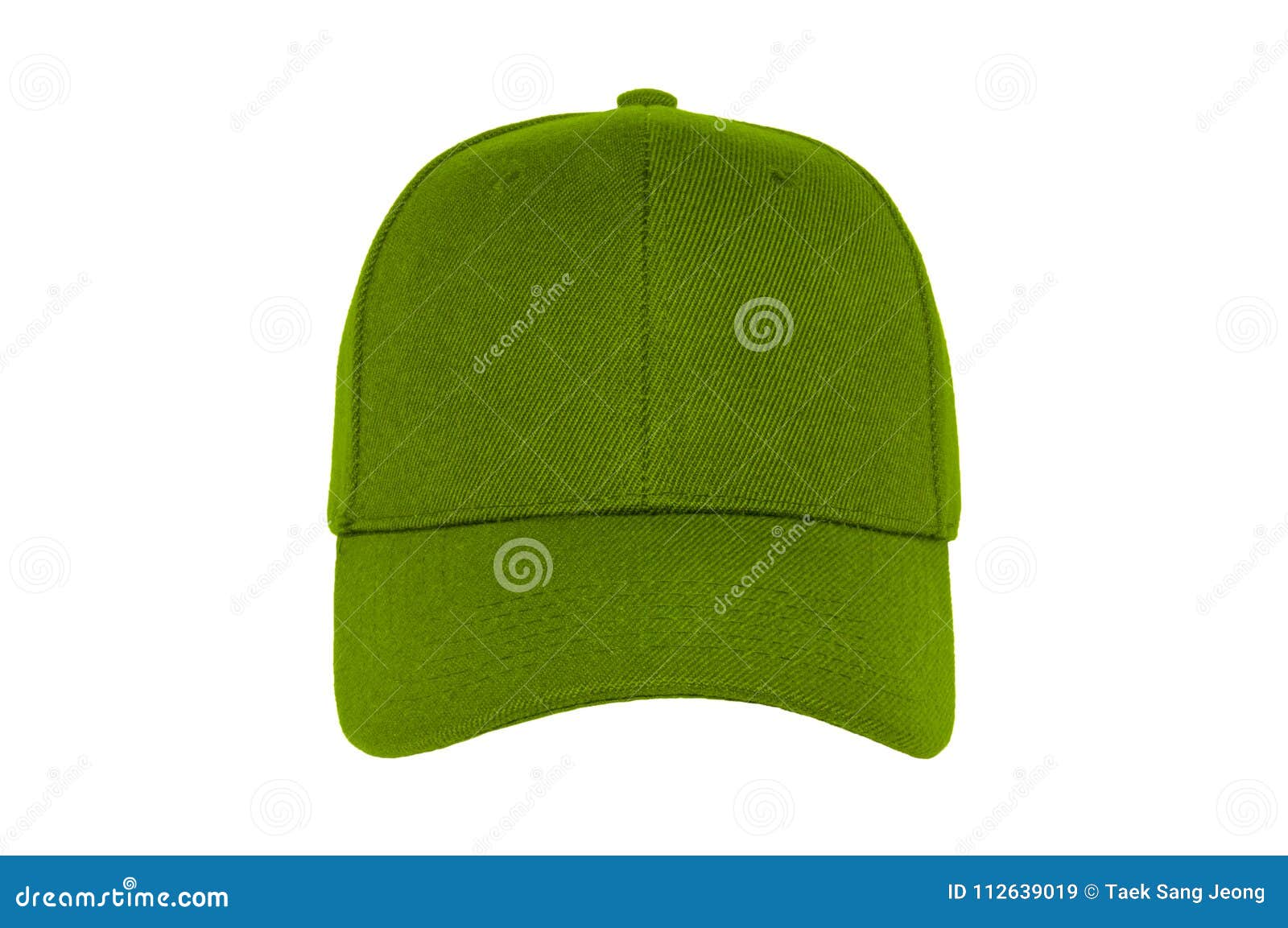 Baseball Cap Color Green Close-up of Front View Stock Image - Image of ...