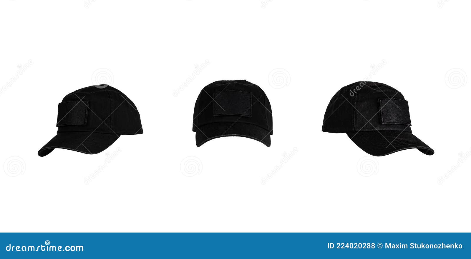 Baseball Cap from Different Sides. Mockup for Design Creation Stock