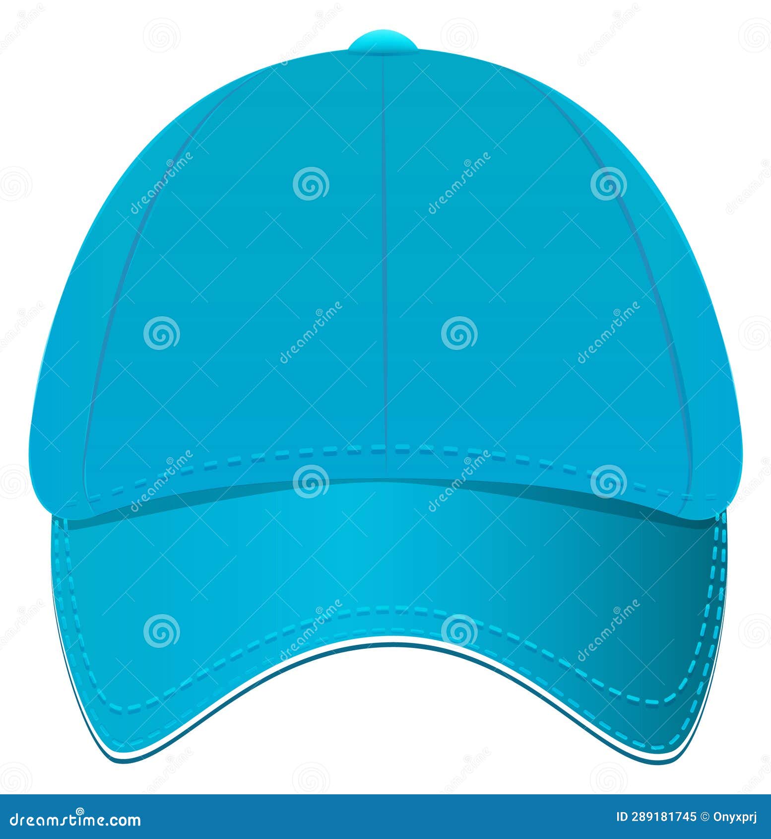 Baseball Cap Front View. Blue Teen Hat Stock Illustration ...