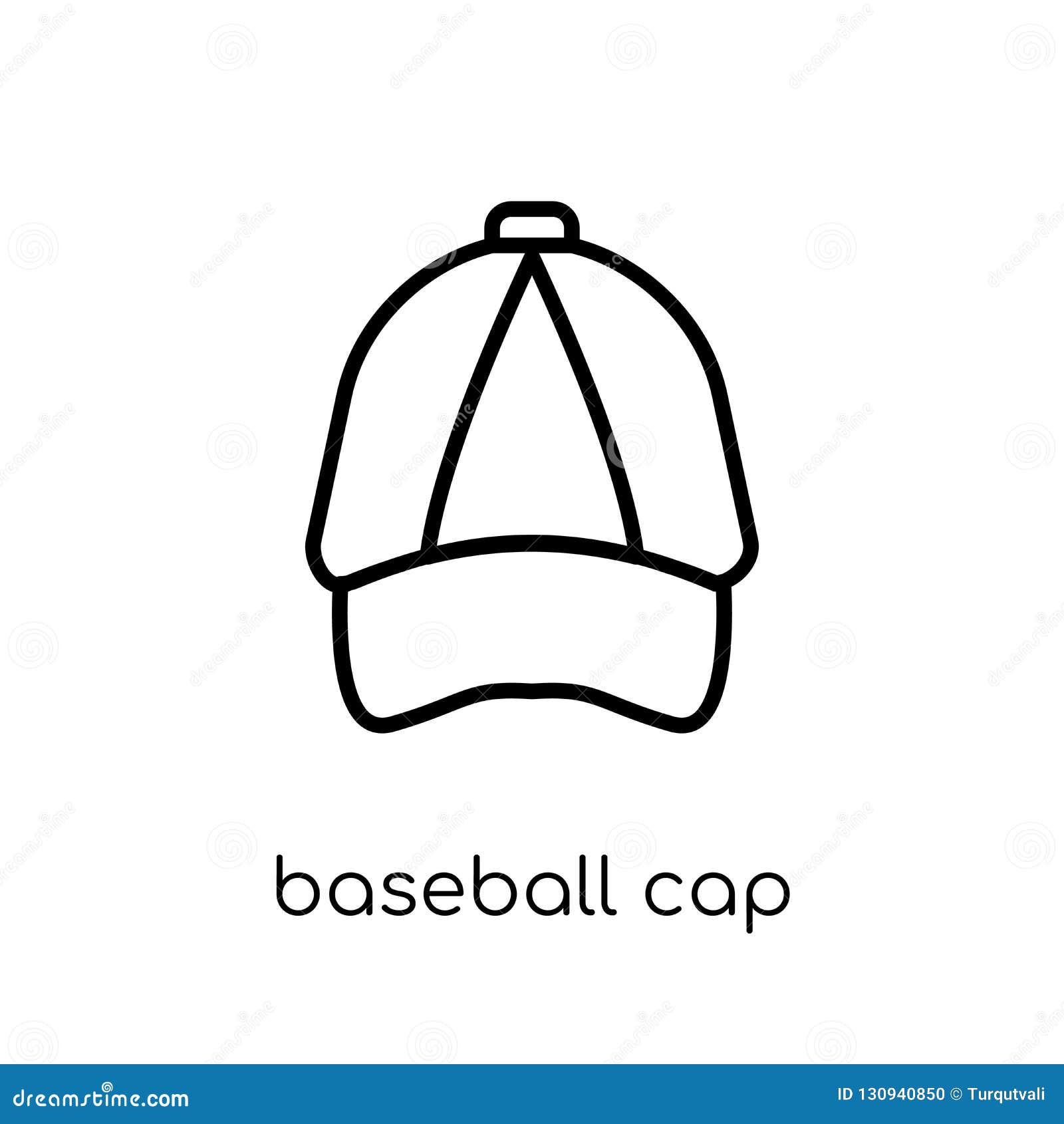 Baseball Cap Icon from Collection. Stock Vector - Illustration of black ...