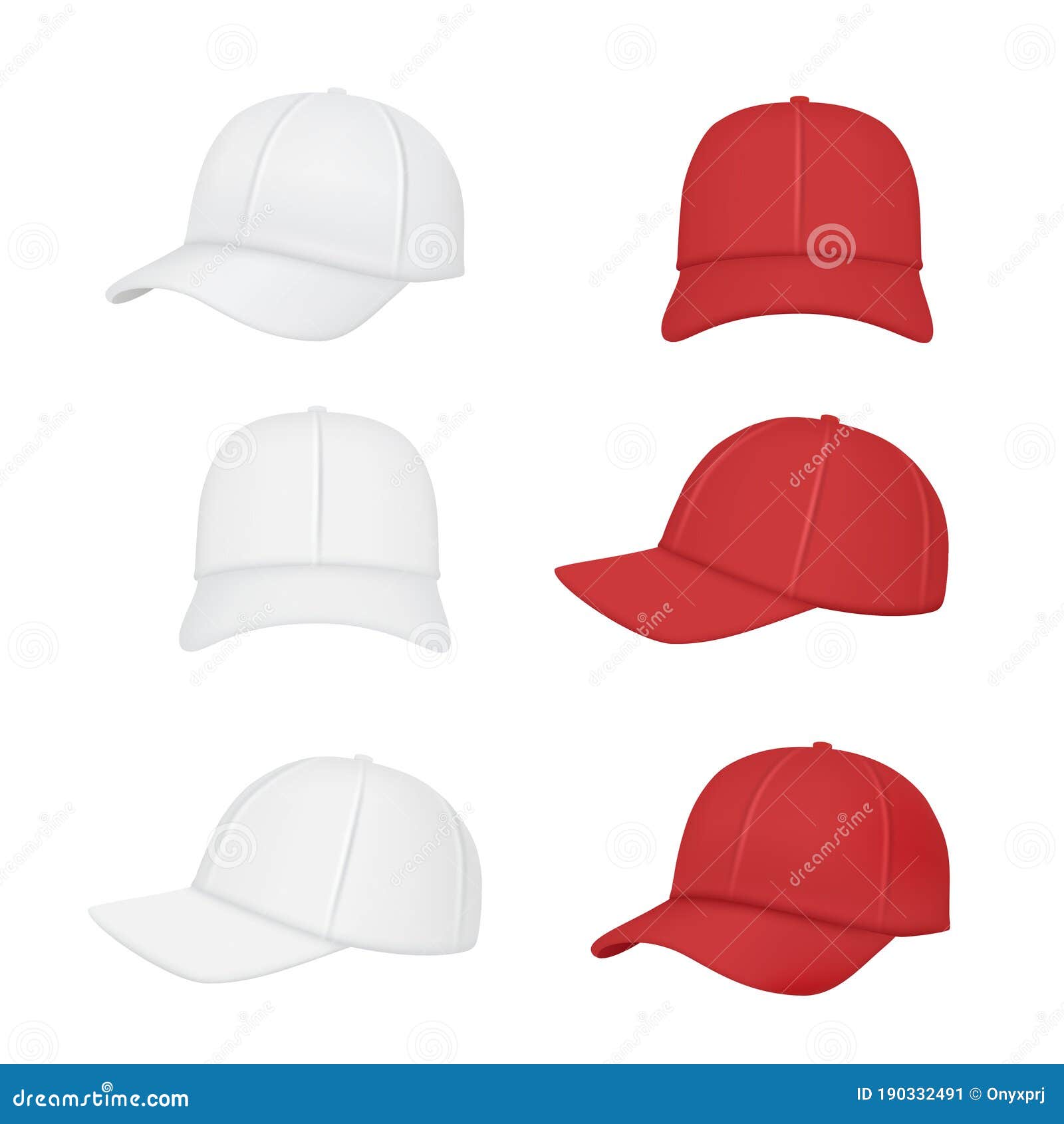 Download Baseball Cap. Sport Clothes Realistic Mockup Front Back ...