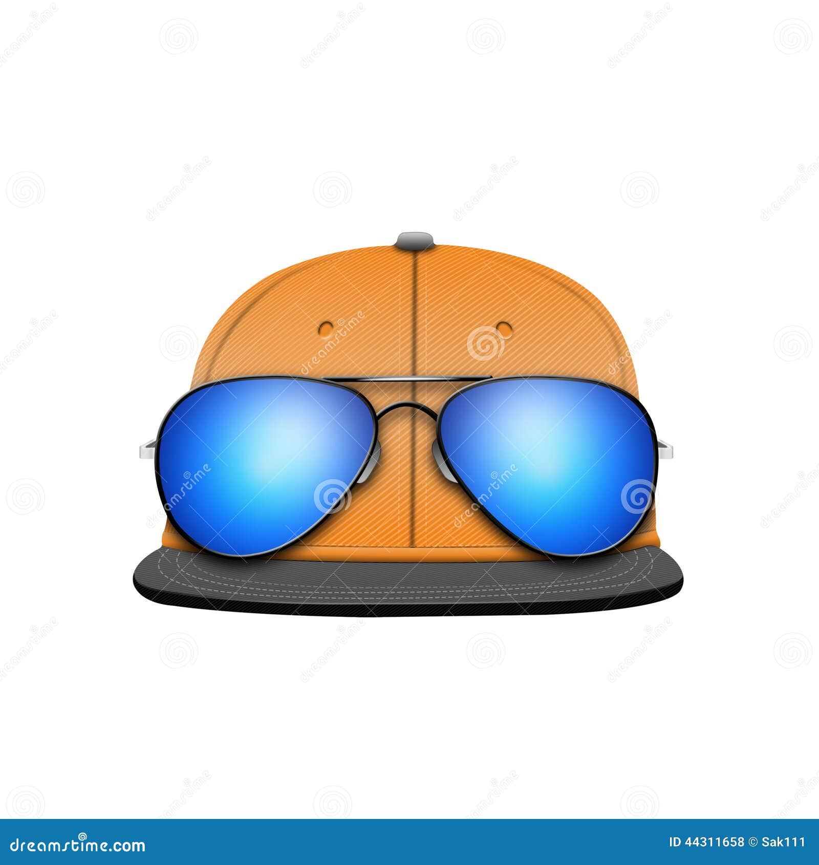 Baseball Cap Template with Sunglasses Stock Illustration Illustration