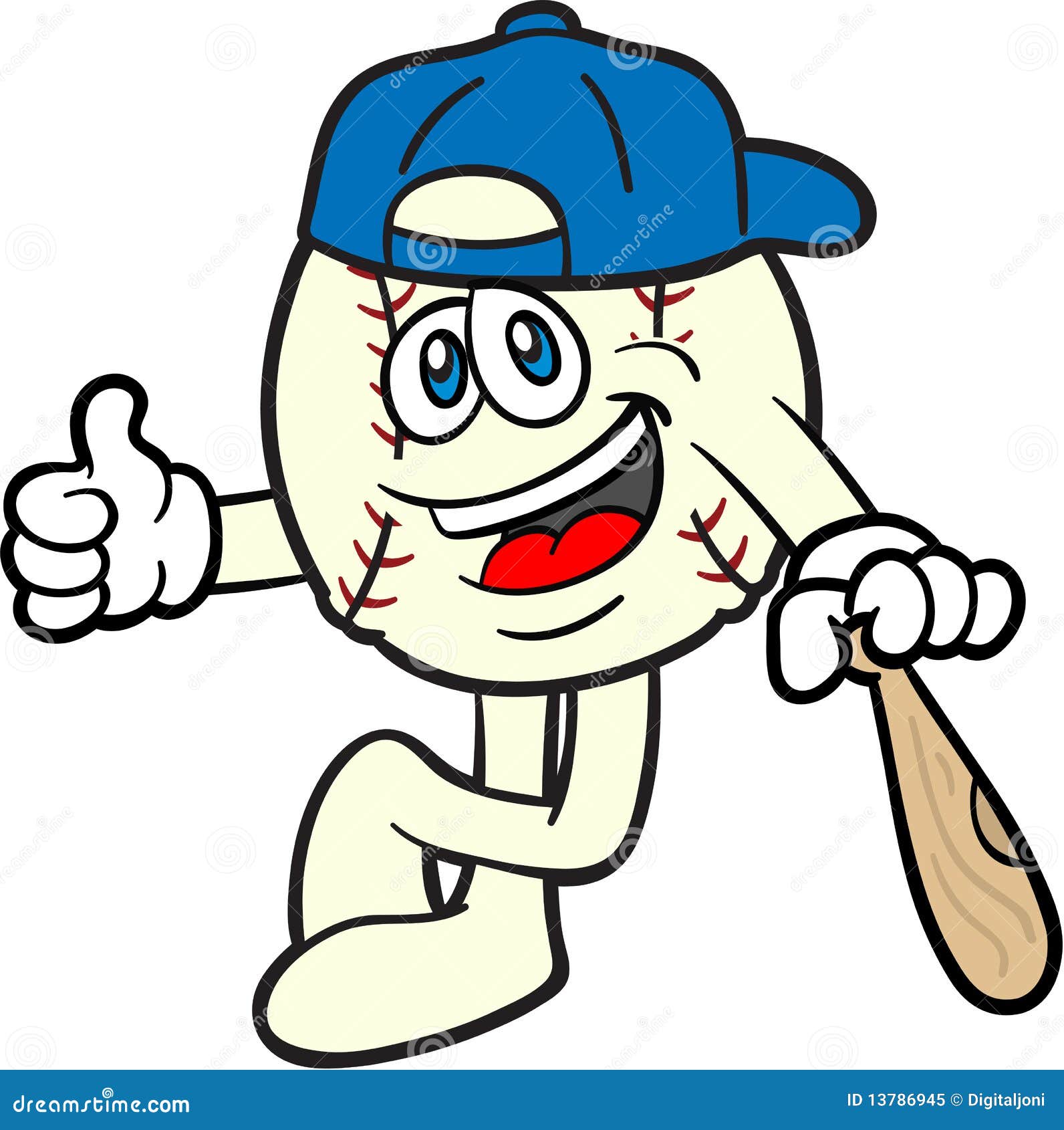 Baseball Cartoon Mascot Thumbs Up Stock Vector ...
