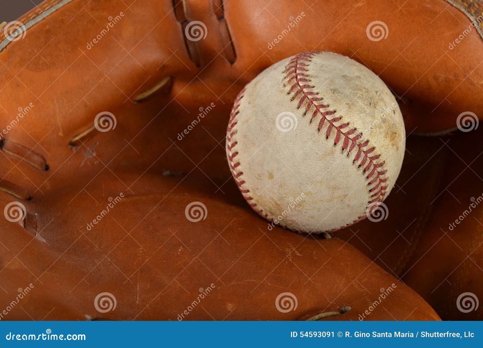 Baseball on Catcher Glove stock image. Image of dirty 54593091