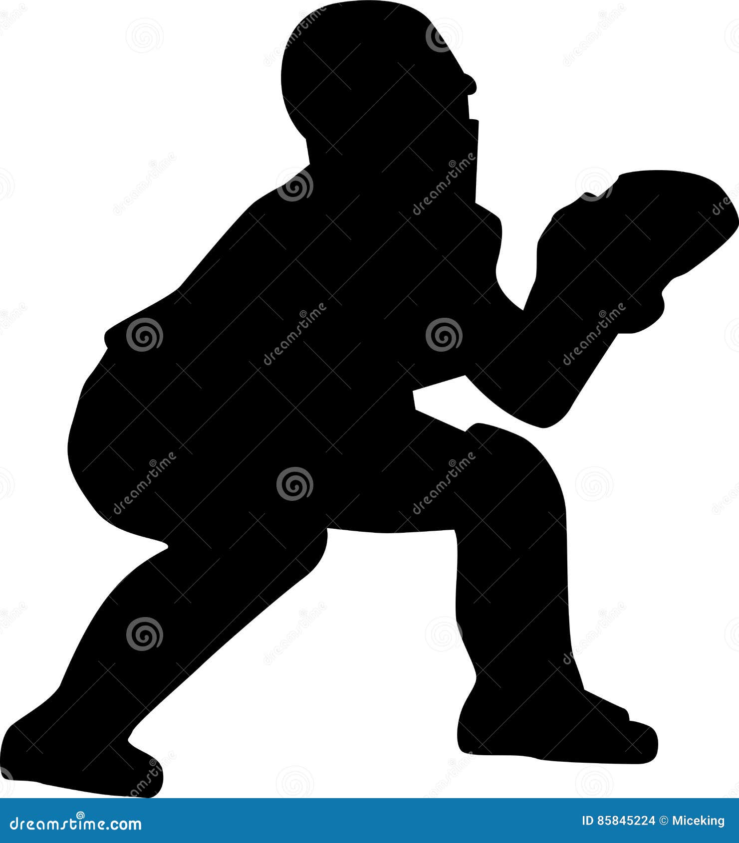 Baseball Catcher, Batter And Umpire In Ready Position To Playing