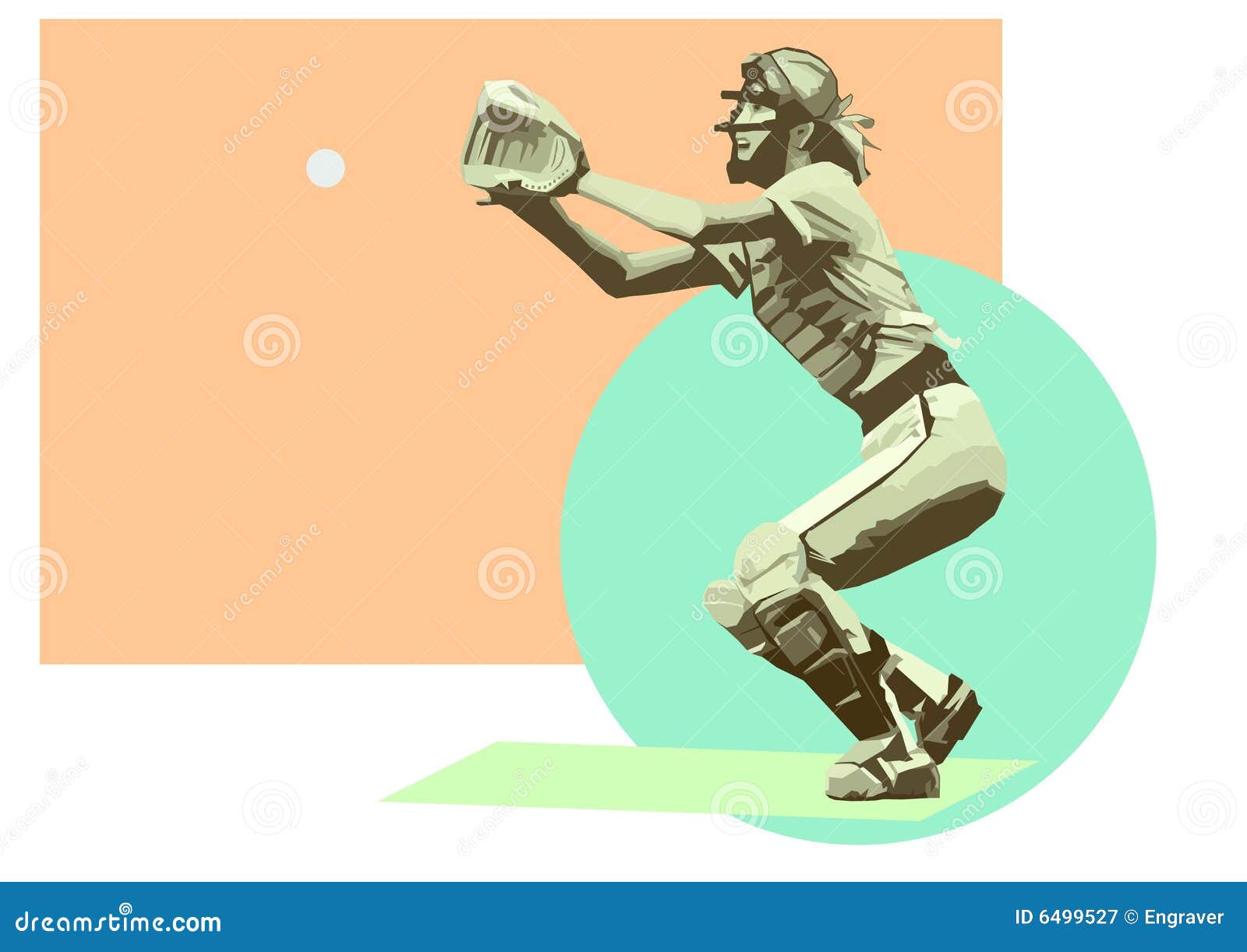 Baseball Catcher Catching Cartoon 38114851