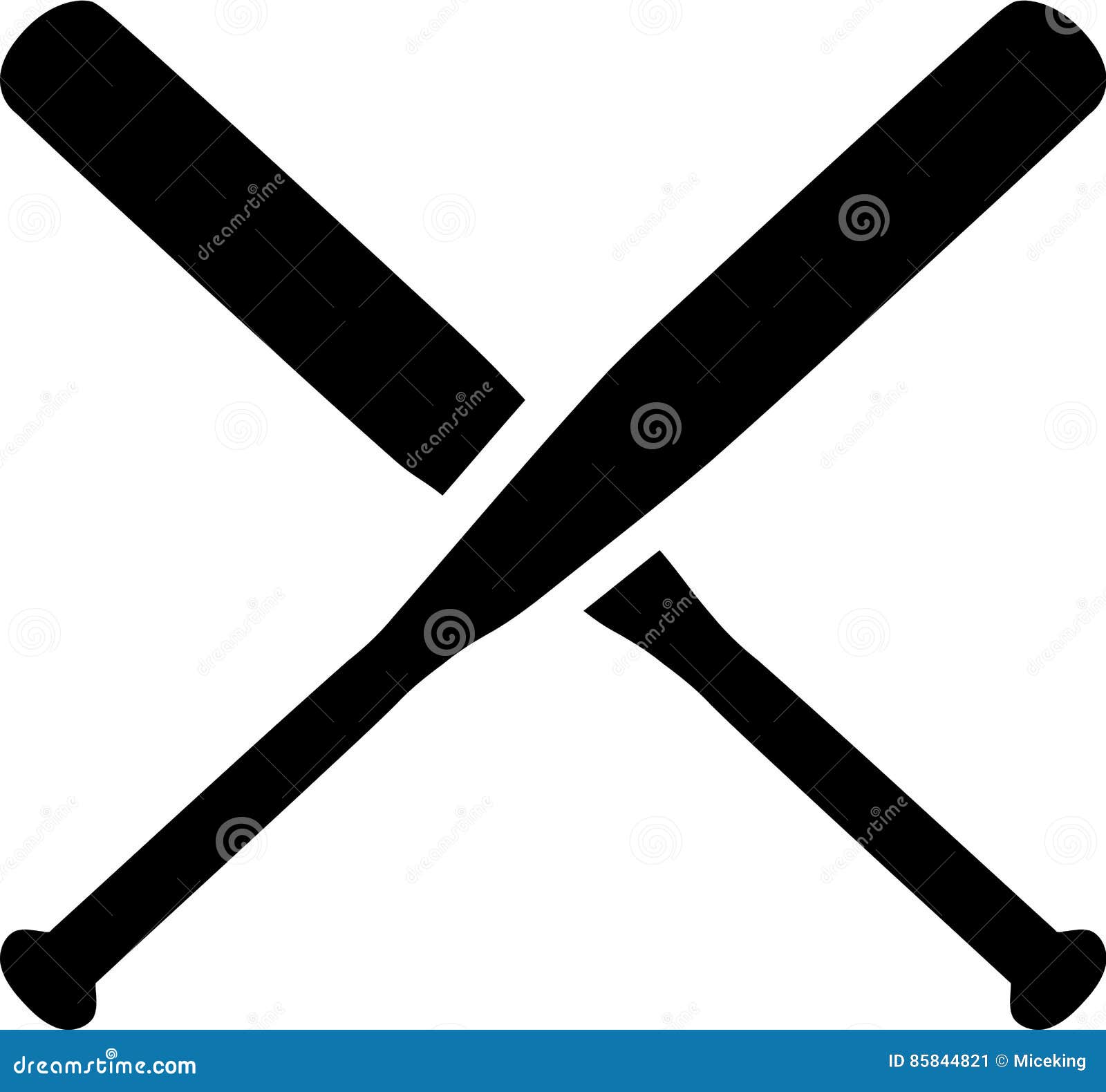 Baseball Crossed Bats stock vector. Illustration of black 85844821