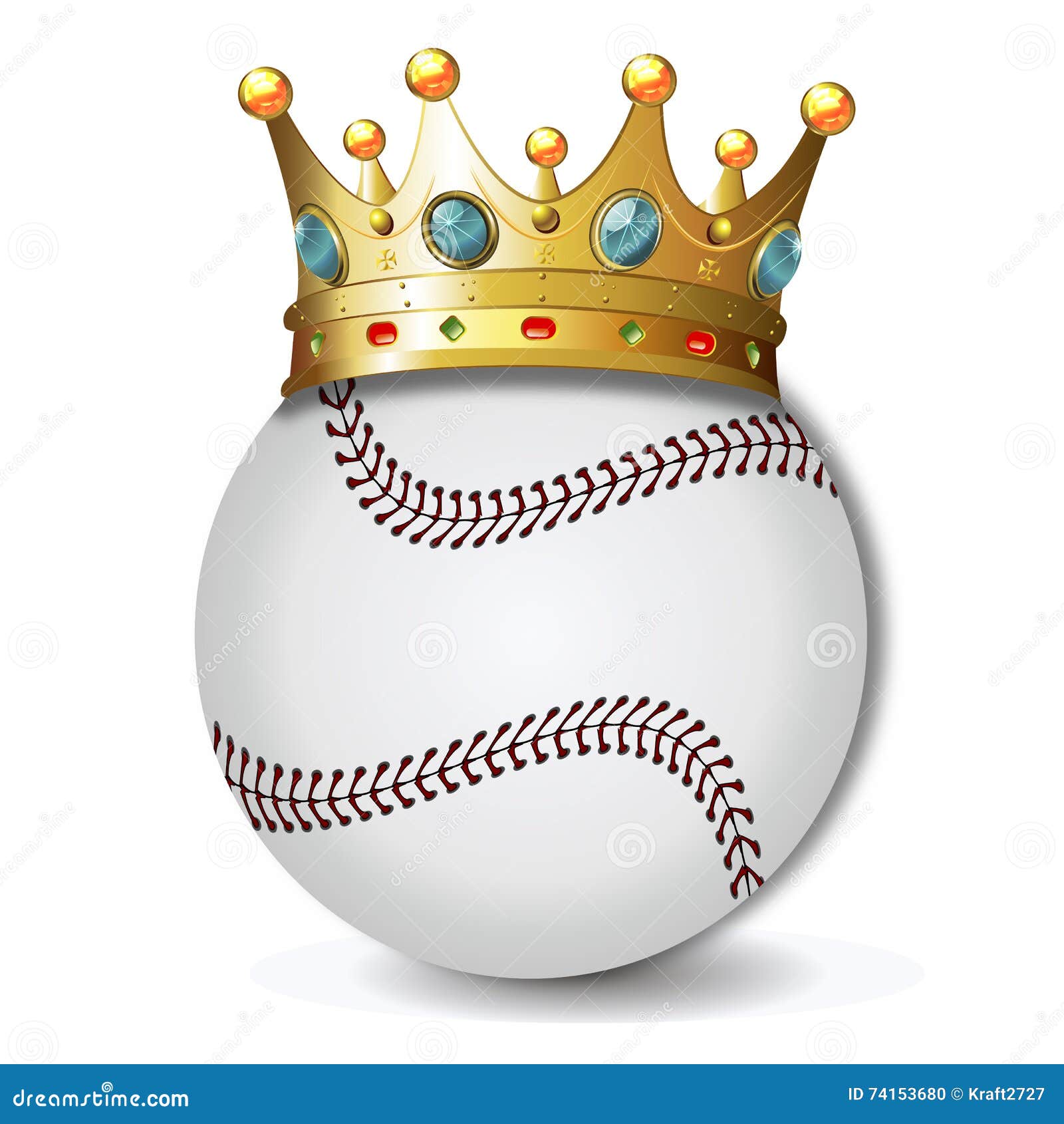 Baseball with crown stock illustration. Illustration of design 74153680