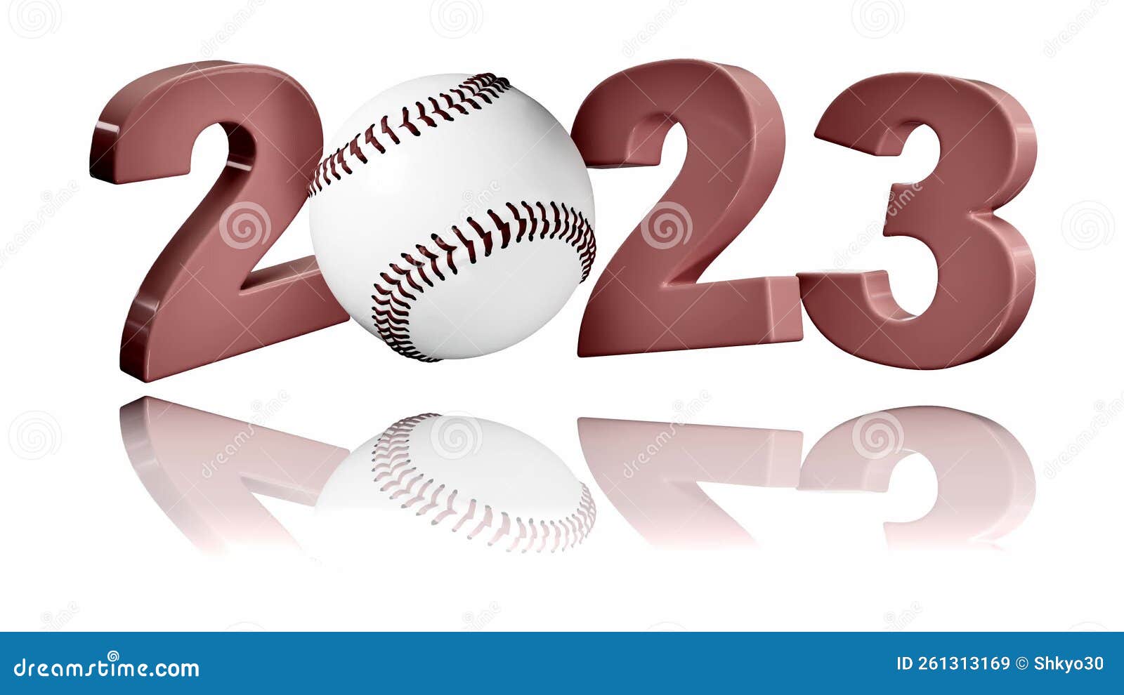 Baseball 2023 Design in Infinite Rotation on White Stock Video Video