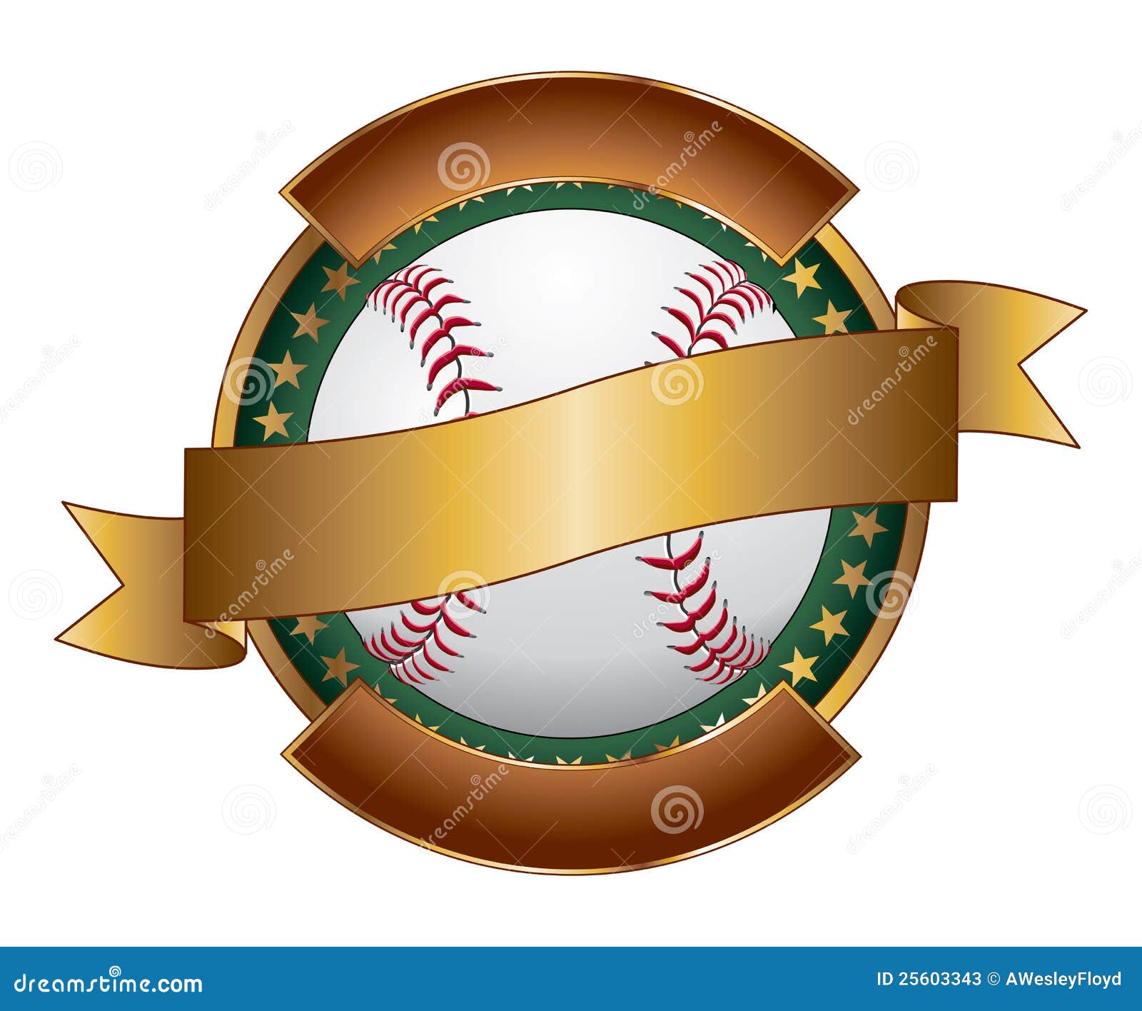 Baseball Design Template Ribbon Stock Vector Illustration of ball