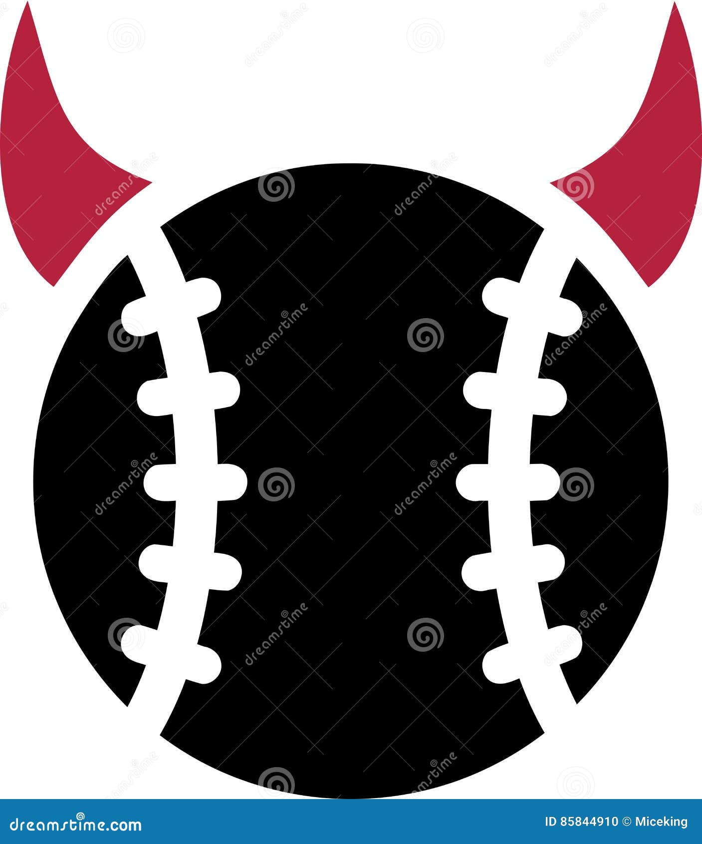 Baseball Devil Horns stock vector. Illustration of baseball 85844910